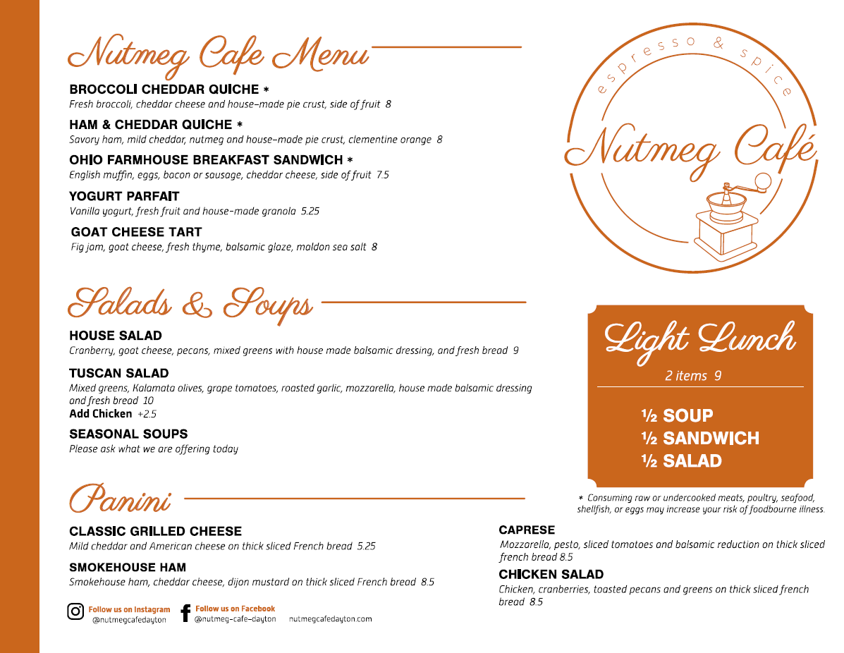 Menu — Nutmeg Café