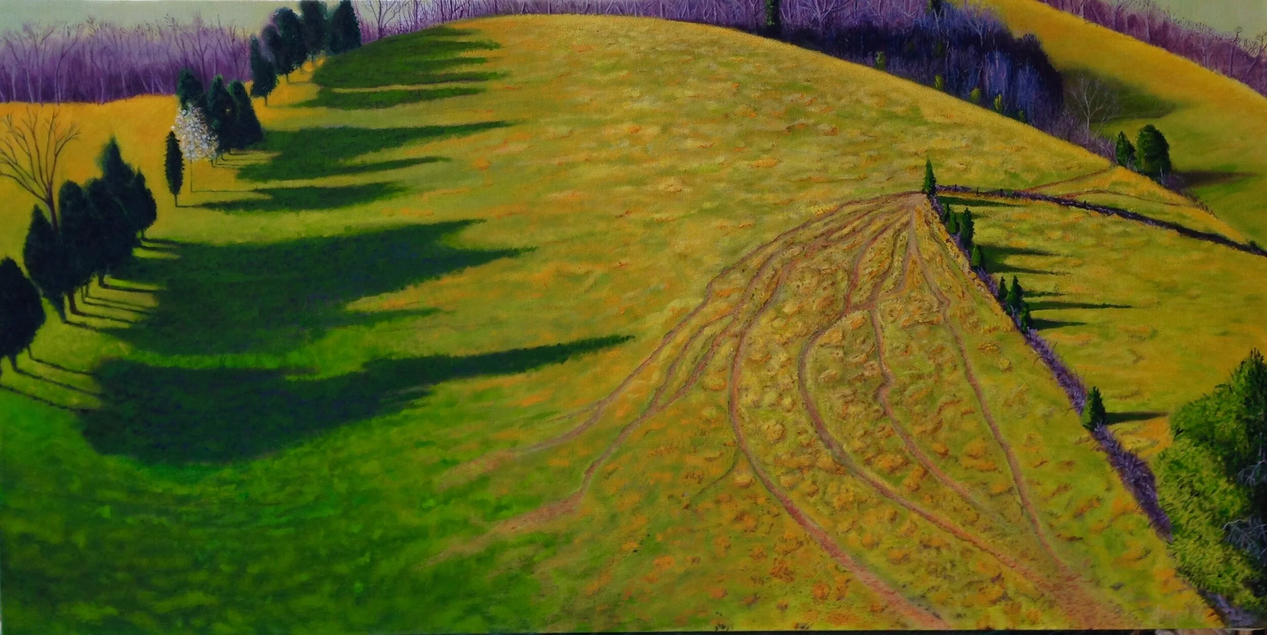 Crossing Paths: 2016 (Slaughter Farm Series) / 40" x 20" / Oil on Canvas