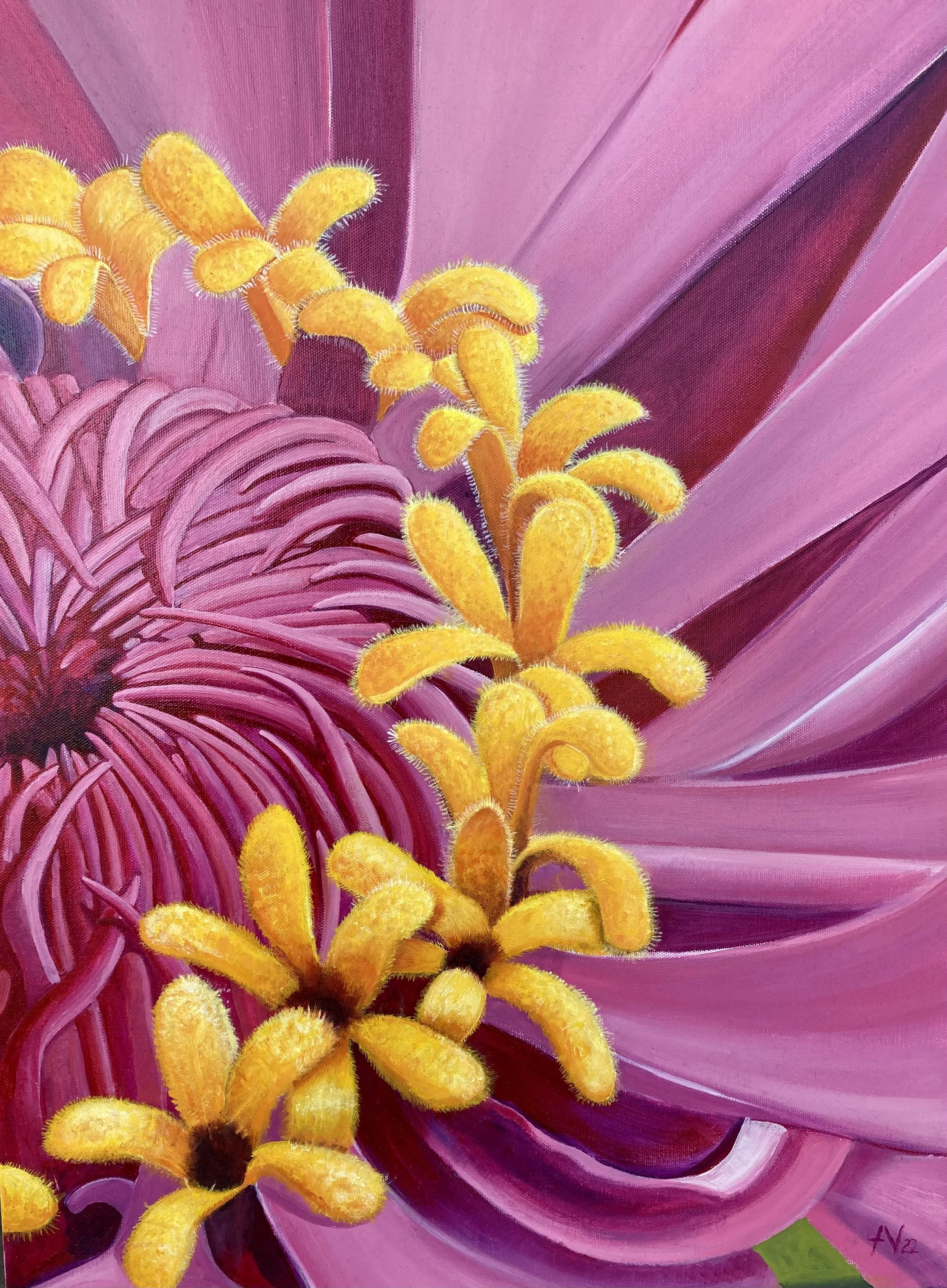 Zinnia Three / 2022 / 18" X 24" / Oil on Canvas