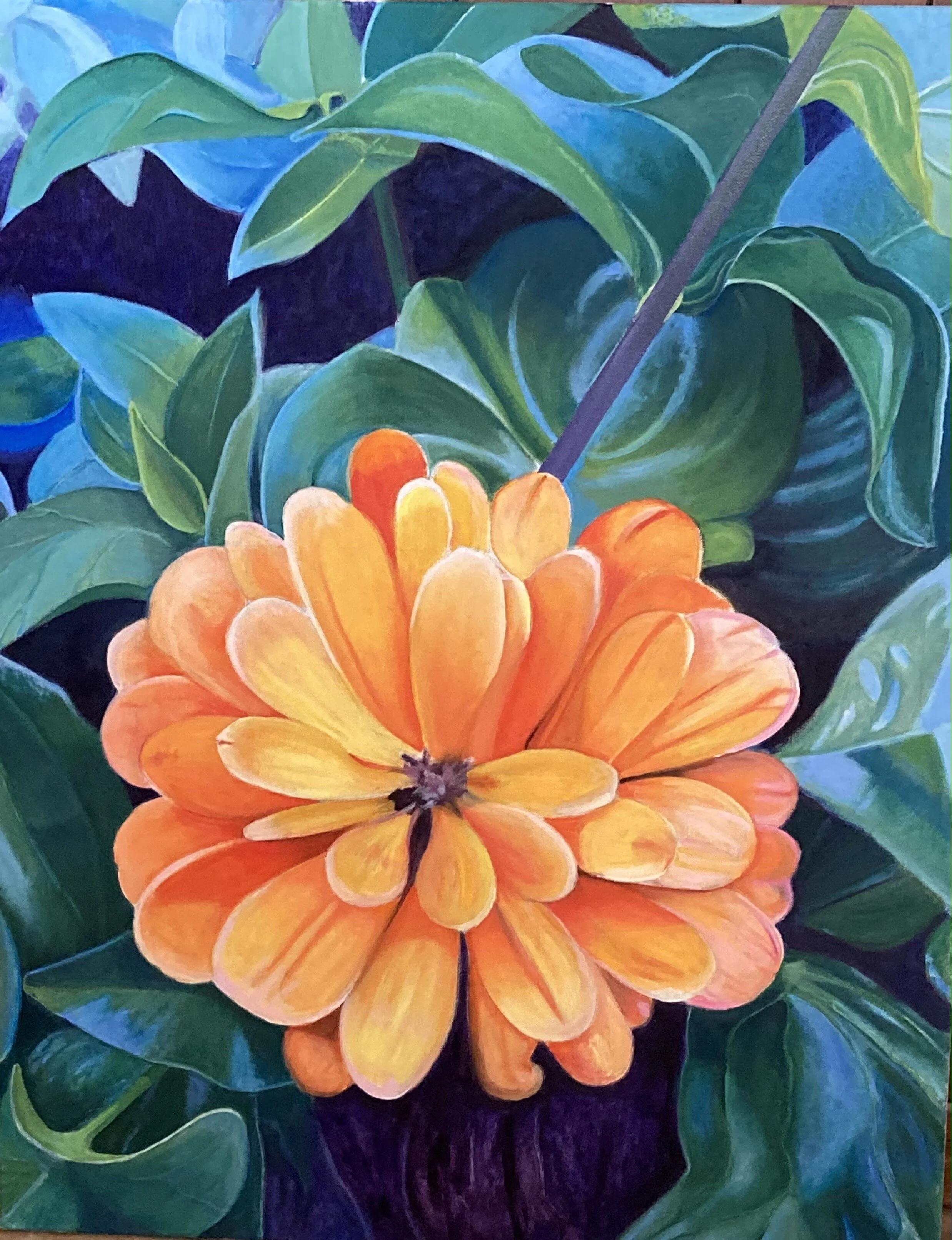 Zinnia One / 2021 / 22" x 28" / Oil on Canvas
