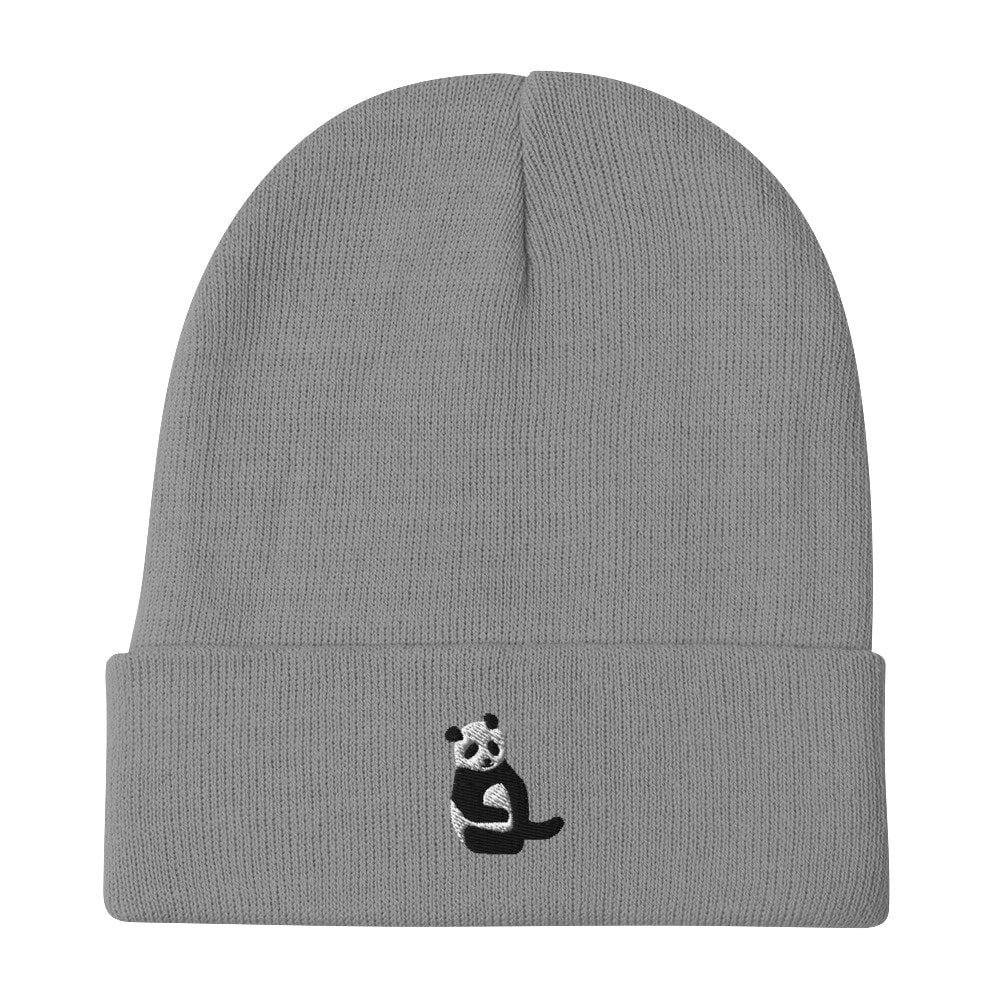 panda embroidered beanie