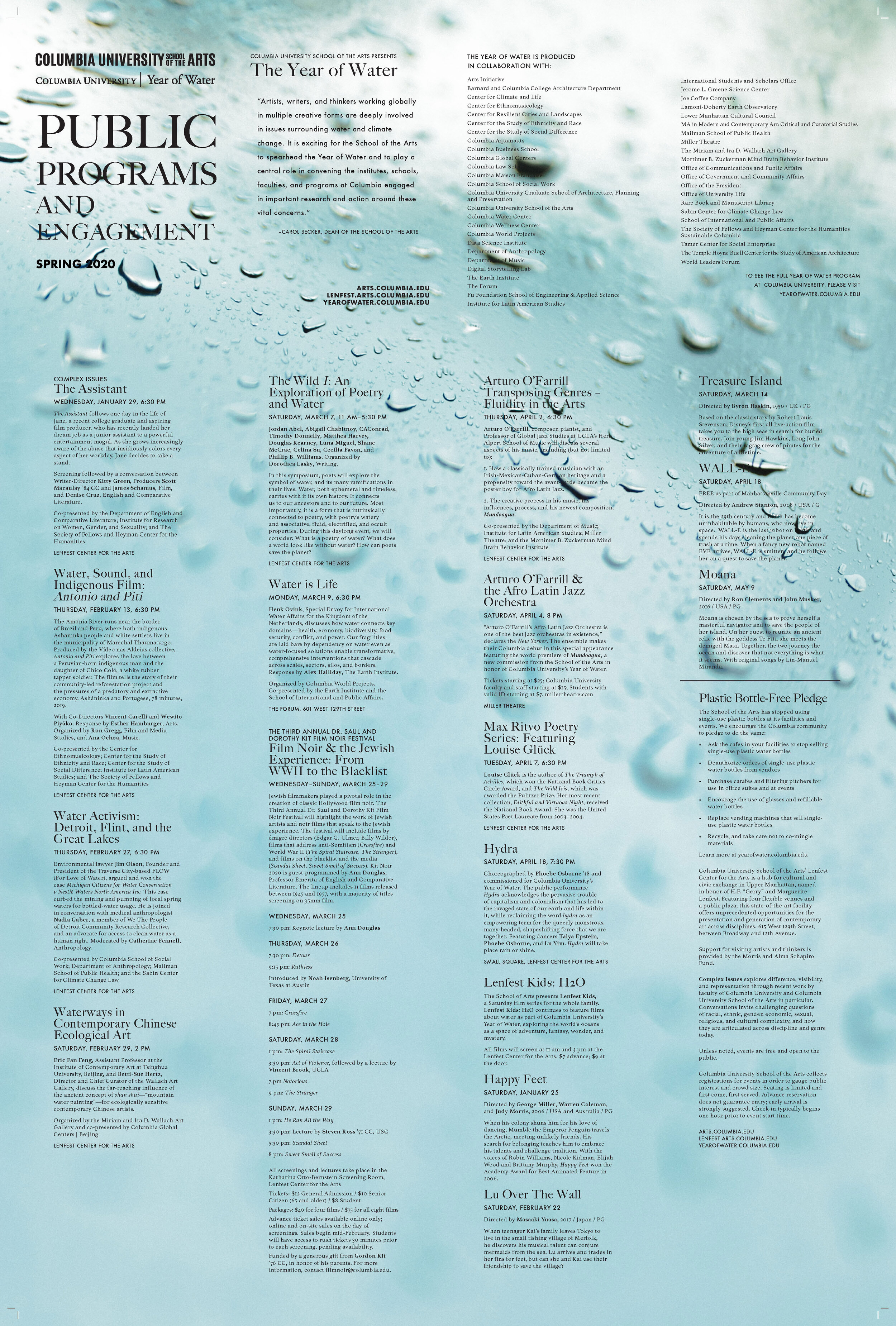  Spring 2020 Year of Water poster | Side 1 
