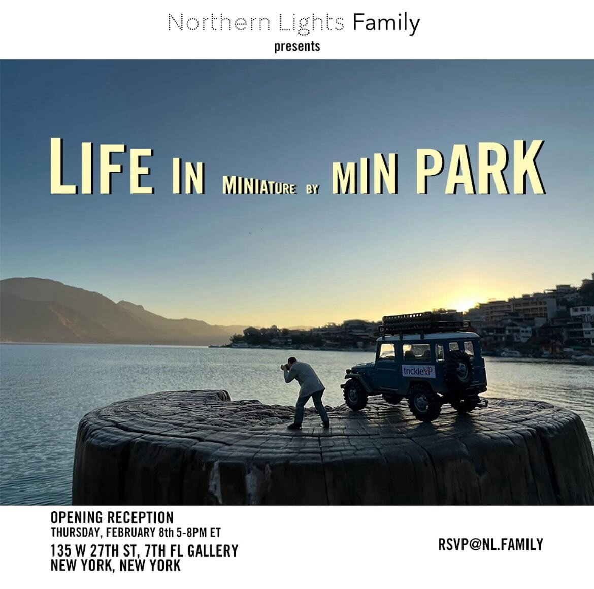 You&rsquo;re invited to join us on Thursday, February 8th for the opening reception of &ldquo;Life in Miniature&rdquo;, featuring the photographs by @bodegastudios Sr. Producer Min Park!
&nbsp;
Min Park creates interesting scenes and elaborate backst