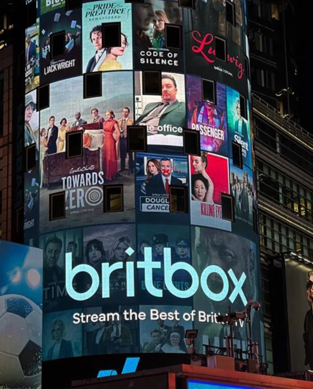 The best of British TV comes to Times Square 🇬🇧✨

A glimpse of the BritBox &ldquo;See It Differently&rdquo; campaign, lighting up some of the biggest screens in the world. This image campaign was developed by Northern Light&rsquo;s Executive Creati
