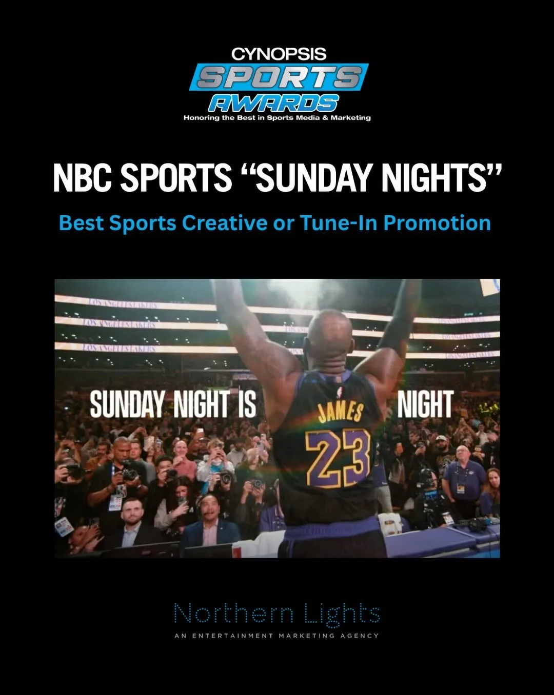 We&rsquo;re honored to take home a win at the 2026 Cynopsis Sports Media Awards for NBC Sports &ldquo;Sunday Nights&rdquo; in the Best Sports Creative or Tune-In Promotion category. We&rsquo;re also proud to receive an Honorable Mention for Paramount