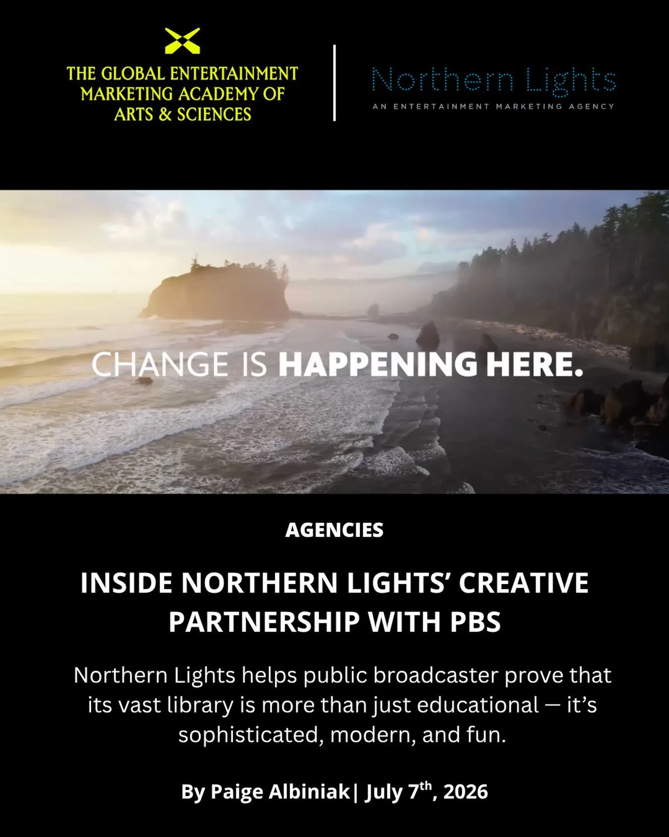 Great creative work starts with great partnerships. We&rsquo;re proud of our longstanding collaboration with @pbs, building campaigns that celebrate powerful storytelling and connect audiences with exceptional programming. Thanks to @thegemaorg for h