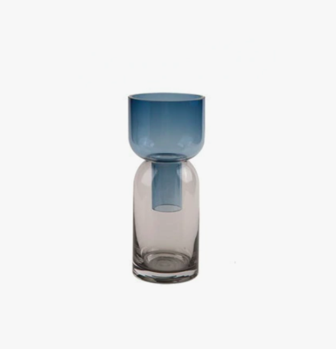 Two Ways Flower Vase - Slim Blue