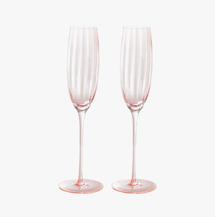 Pink Champagne Flutes - Bella Collection