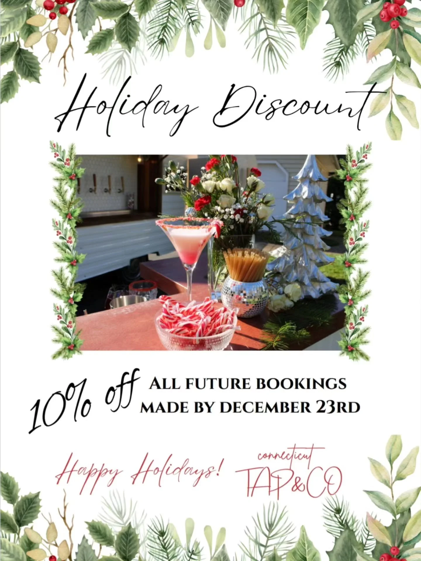 🎁 We're feeling festive this year and want to show our gratitude to our amazing clientele by offering ✨️10% off✨️ your total booking when you make a deposit from now until December 23rd! 

If you're thinking of booking us in 2026 / 2027 now is the t