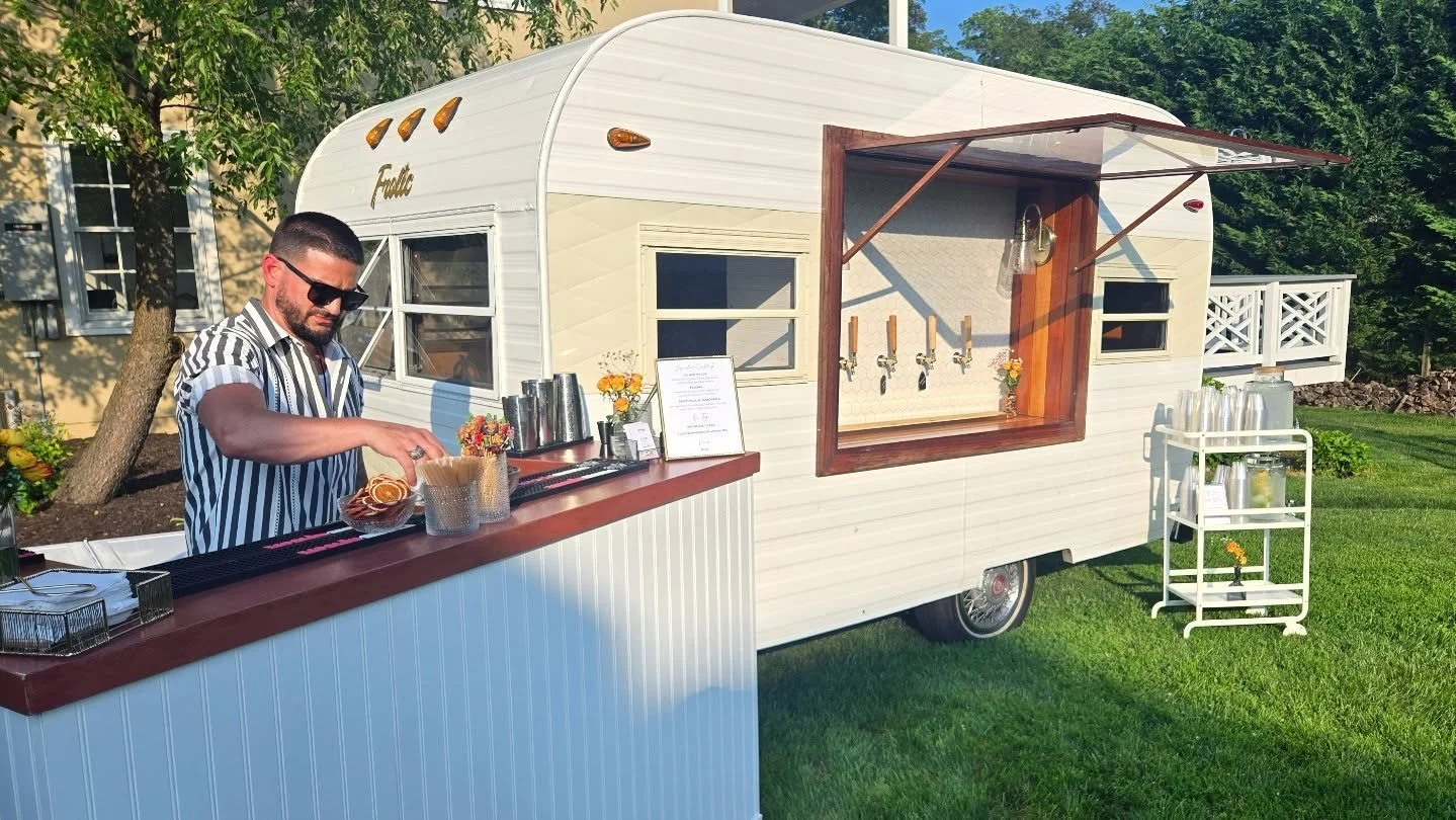 ✨️ Our 1967 tap trailer Frolic is the perfect vintage addition to any sized soiree! 

✨️It's equipped with 4 taps,  ready to pour your favorite beer,  cider, seltzer,  wine, and bubbly! 🥂

✨️We do the extra legwork by ordering the kegs,  picking up 
