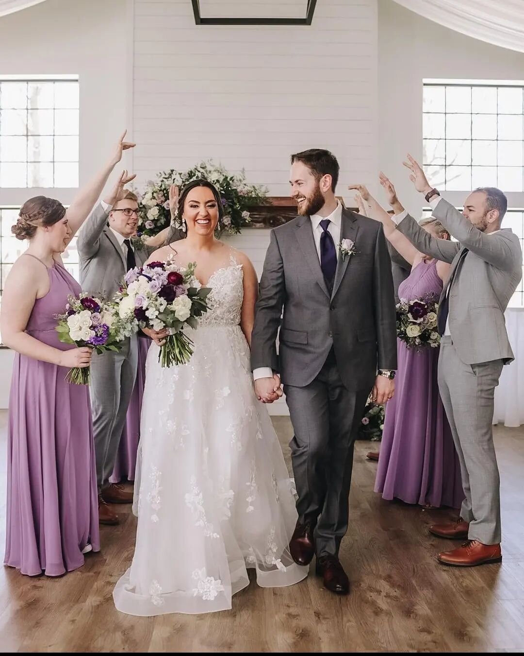 Still day dreaming about Grace and Theo's wedding day. It was the perfect blend of romantic and fun! So thankful to have been a part of it 💜
.
.
Photo: @ameliareneephoto 
Venue: @1868farmhouse 
Florals: @tulipsisfloral