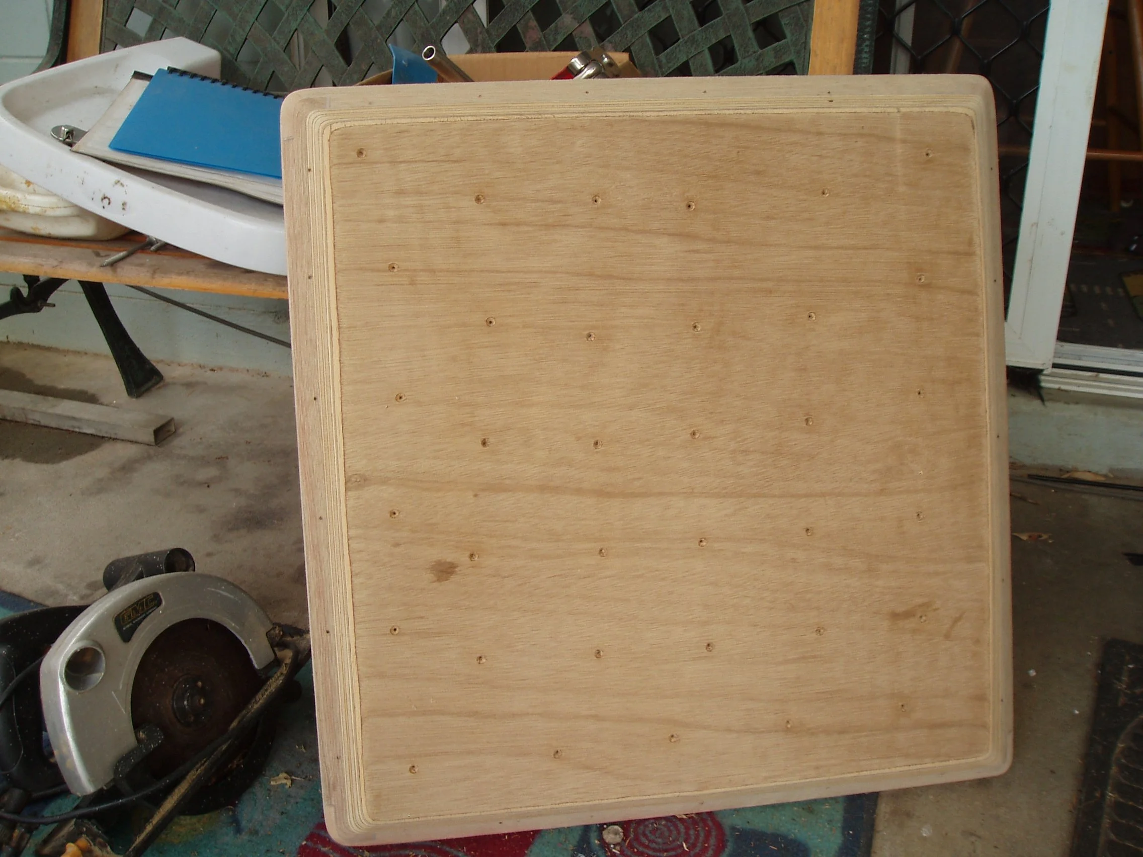 hatches for the boat, in hindsight i should have just purchased a few or made a mold but we were on a tight budget and $500 a hatch was more than the 40 or so these cost