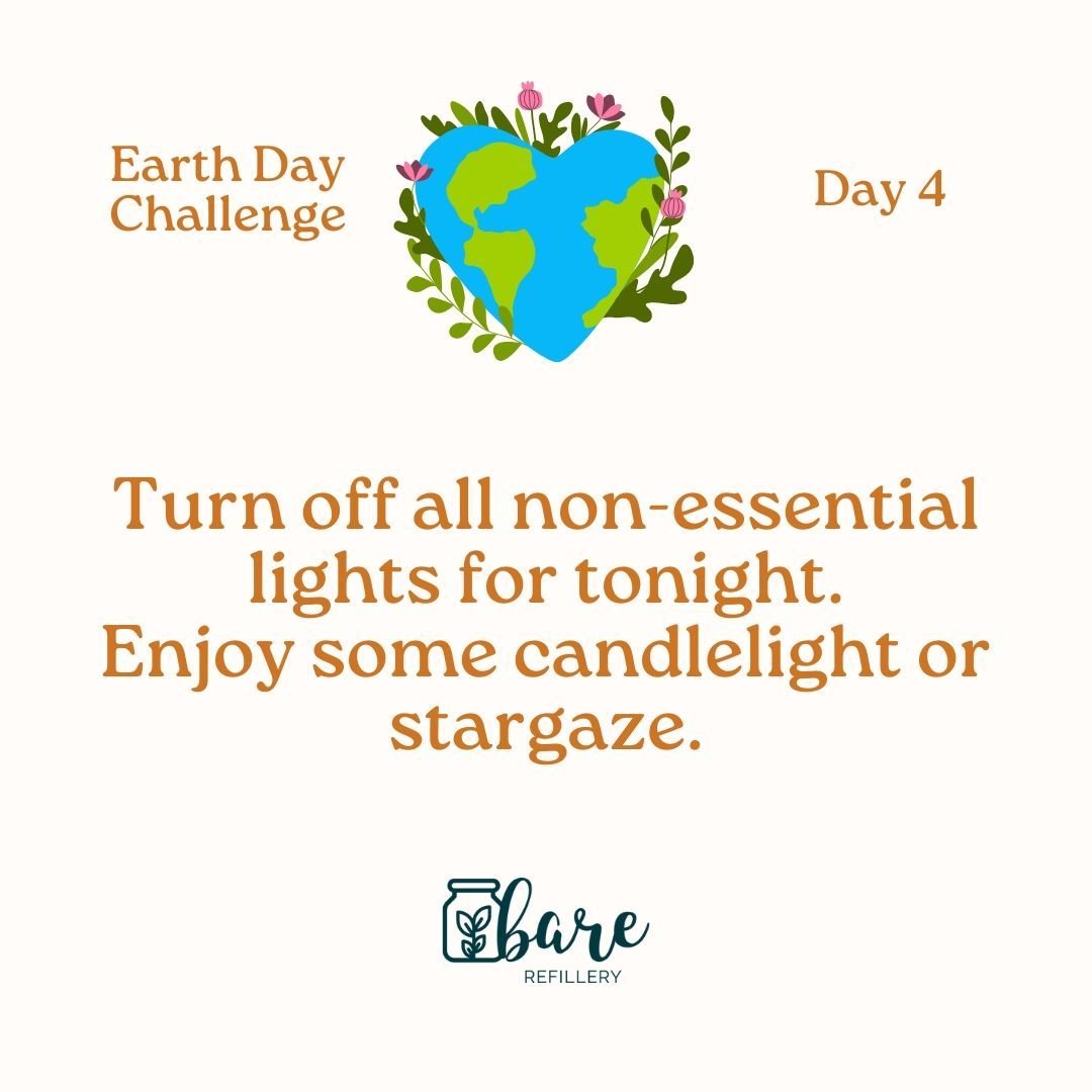 Day 4/9 Challenge: 🌍 TURN OFF SOME LIGHTS 🌍

Tonight, we invite you to turn off all non-essential lights at home and embrace the beauty of natural light. Maybe light a candlelight or stepping outside to stargaze, let's enjoy a night under the stars