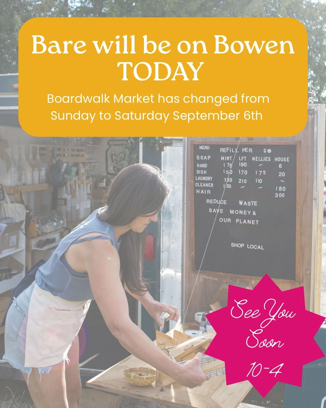 Bowen Island Boardwalk Market hosted by @947events has been changed to TODAY SATURDAY SEPTEMBER 6th 10-4 

See ya soon! ✌🏽 

** On Today&rsquo;s Specials Menu **

&bull; Organic Rye Flour by @anitasorganic - Reg. $10/kg SALE $6/kg

&bull; Hand Soap 