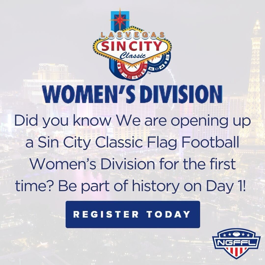 For the first time ever, our Women&rsquo;s+ players will get to take the field in Vegas! That&rsquo;s right, the Sin City Classic will now have a women&rsquo;s division and is ready to see our NGFFL teams battle it out for the first crown in this inc