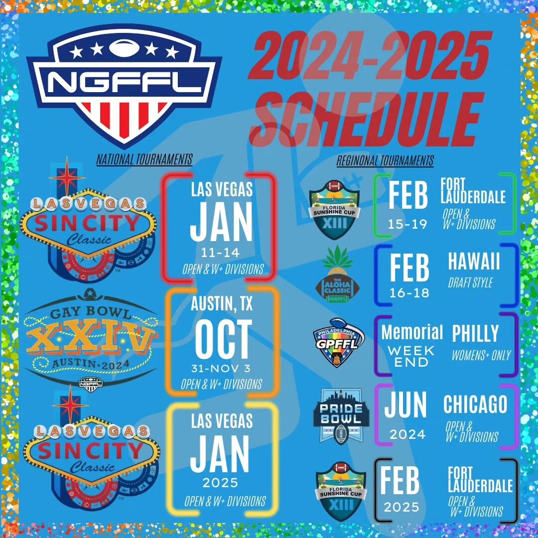 In case you missed it, and some of you may have, the NGFFL 2024/2025 Tournaments Calendar is out and ready for your viewing! 

As you make your 2024 calendars, be sure to build in the NGFFL (and NGFFL affiliated) tournaments to your travel plans! 

#