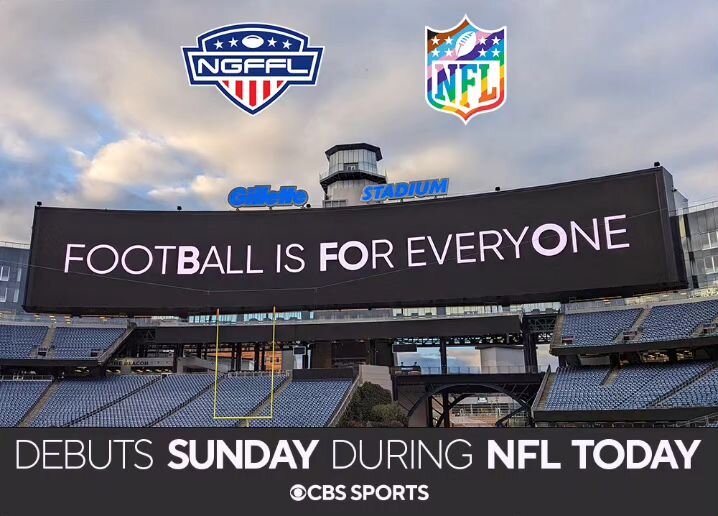 Hi NGFFL Family,

Sunday, through a multi-tiered collaboration between the NGFFL, CBS Sports, CBS, the New England Patriots, Robert Kraft, and our very own FLAG Flag Football (Boston) league, we will bring you a 90-second short film titled, "Foo