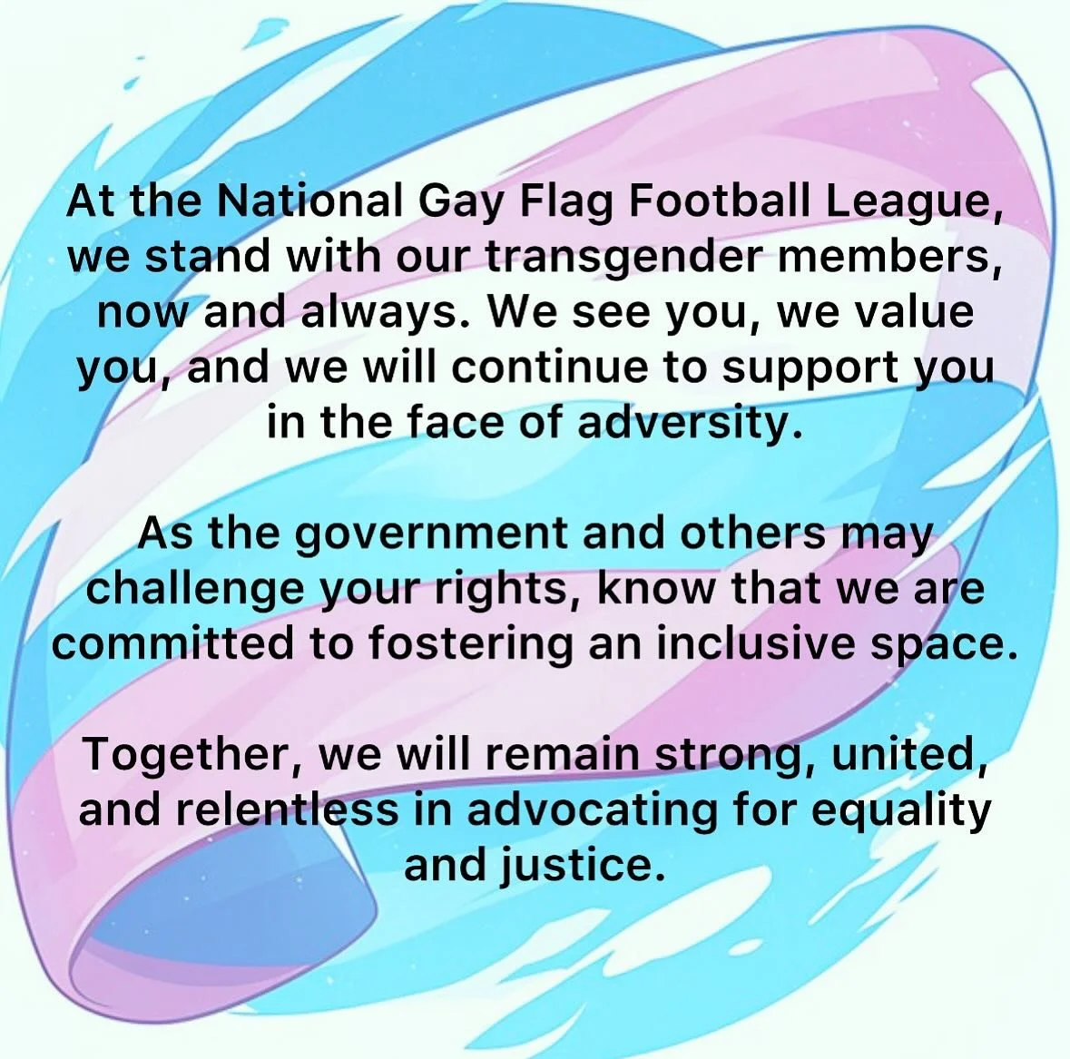 #TransRightsAreHumanRights #NGFFL #WeAreOne