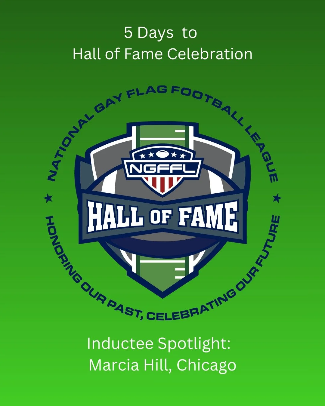 It is Hall of Fame Week! With five days to our induction celebration, we are highlighting our first inductee of 2025 class, Marcia Hill! Join us Thursday Night at 8PM EST on YouTube, Instagram, or Facebook for the celebration!

#NGFFL #lgbtqsports #H