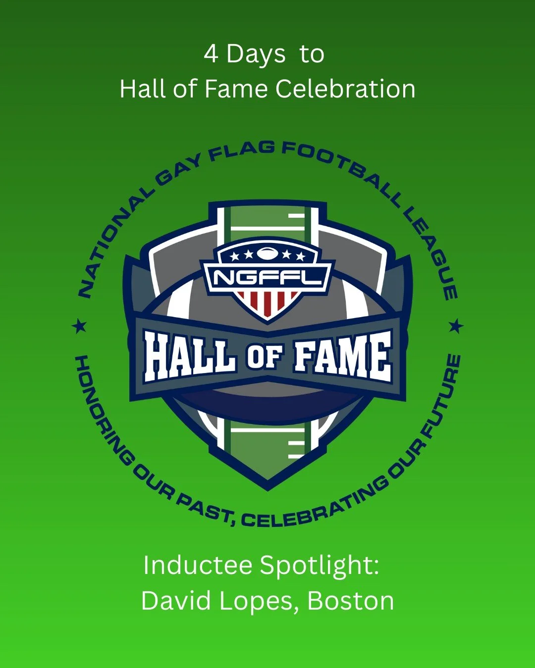 Hall of Fame Week continues! Just four more days to our induction celebration, we are highlighting our second inductee of 2025 class, David Lopes! Join us Thursday Night at 8PM EST on YouTube, Instagram, or Facebook for the celebration!

#NGFFL #lgbt