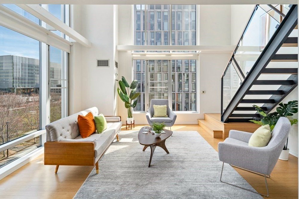 Midcentury Essentials Living Room with Bright Accessories