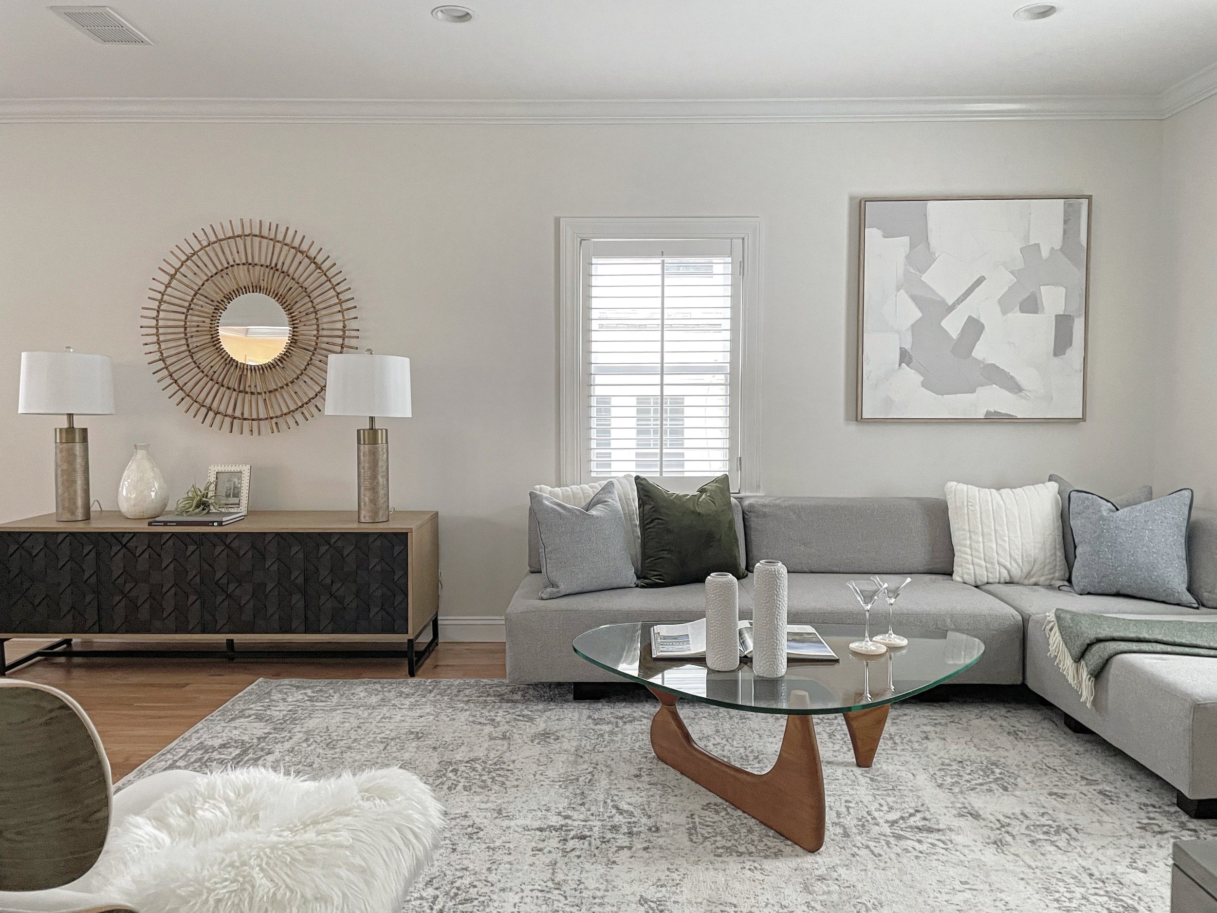 A modern living room that's still cozy