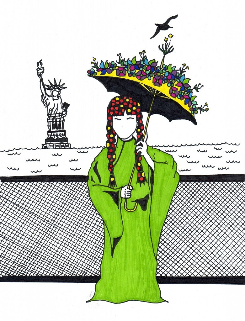 I am alive. I am here. 
When I die, things won’t be much different.  
I’ll be there on death island;  
Like an hourglass.  
(Wherever I am, all the trees above my head are flowering.)
