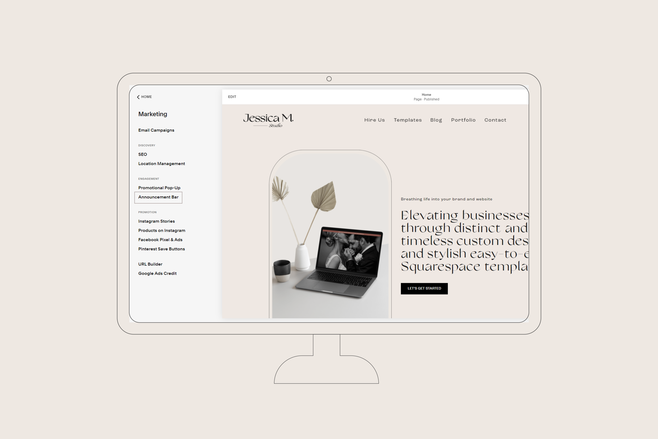 How To Add An Announcement Bar To Squarespace Jessica M Studio 