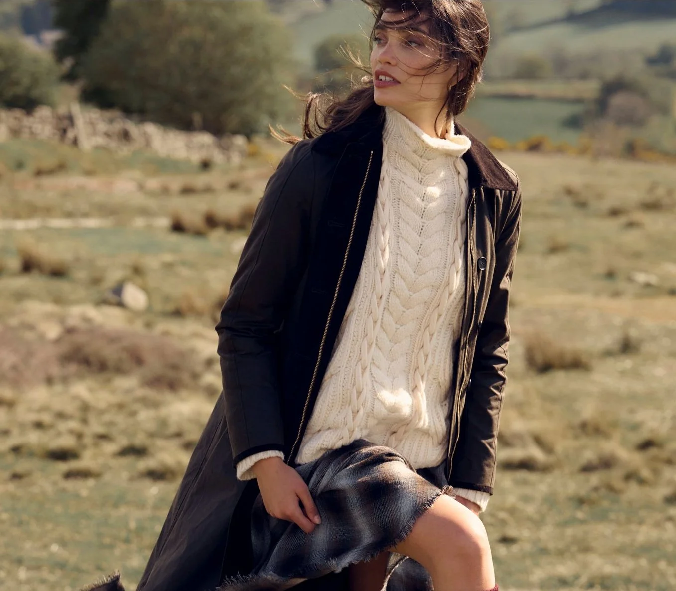 Woman in Scotland, natural hair and warm makeup. a commercial photo shoot. Editorial fashion campaign. Norfolk makeup artist