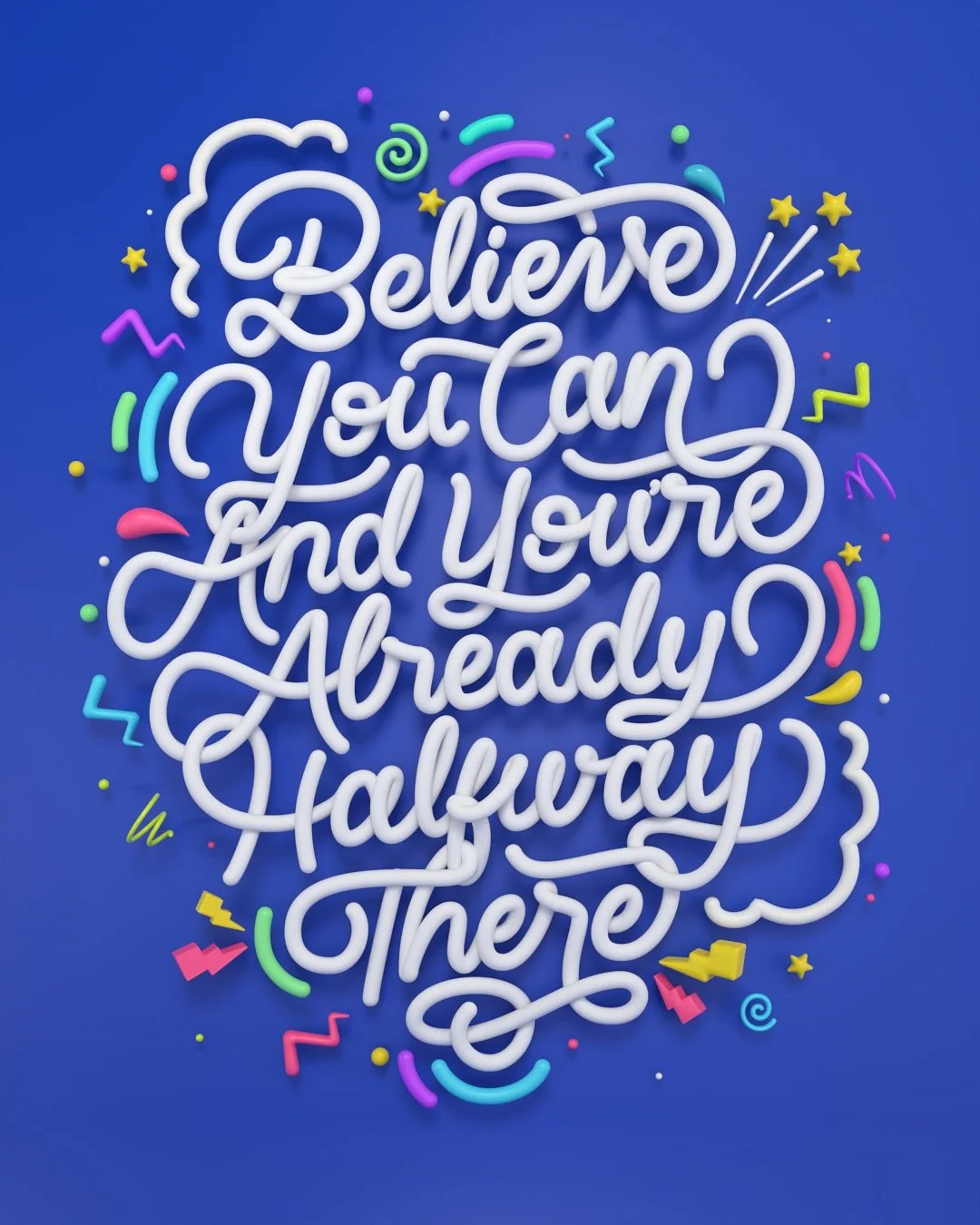 Sometimes the hardest part is getting started. Encapsulate the power of positive thinking and believe in yourself. 

#motivation #blender #president #customtype #timelaspe #custom typography #calligraphy #3dtype #3dblender #colorful
