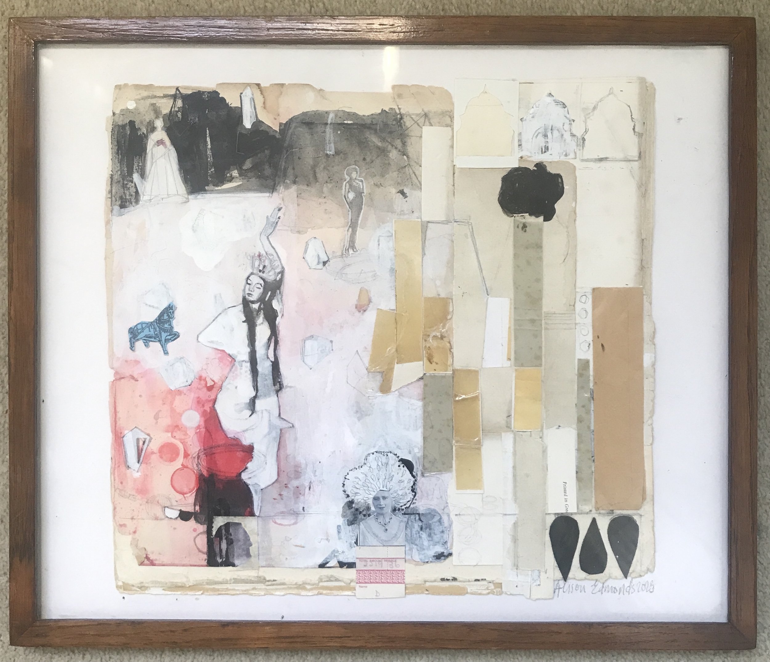'Phenomenon' ,   25 x 23 cm, collage, mixed media,  2023