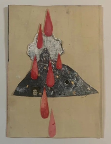 'Landmark: The Woman Explorer II',  19 x 14 cm,   Collage, mixed media.     2025 