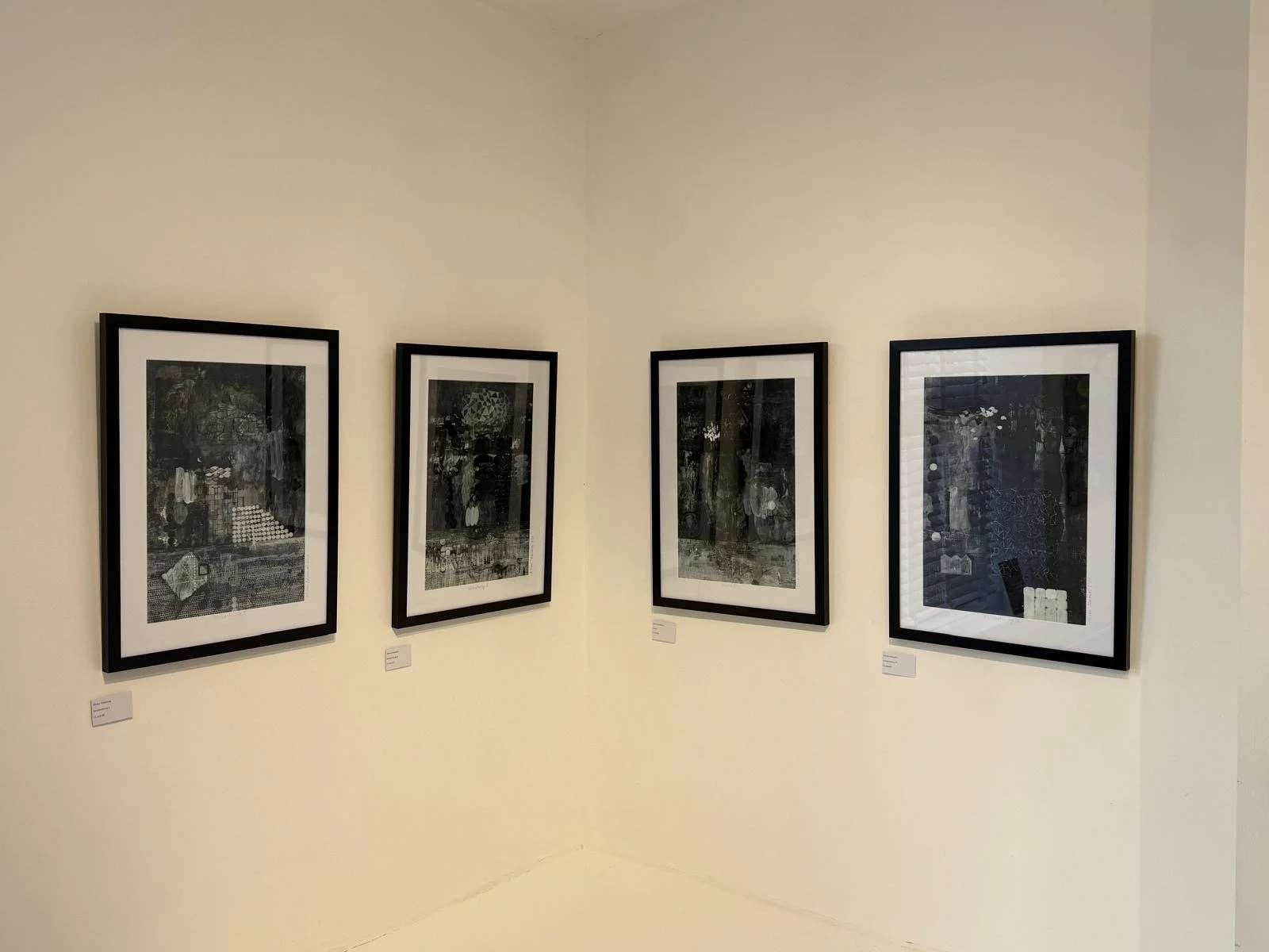 Restructure drawings framed and shown in solo exhibition 'Encounters' at the Cupola Contemporary Art Gallery, Sheffield 2026