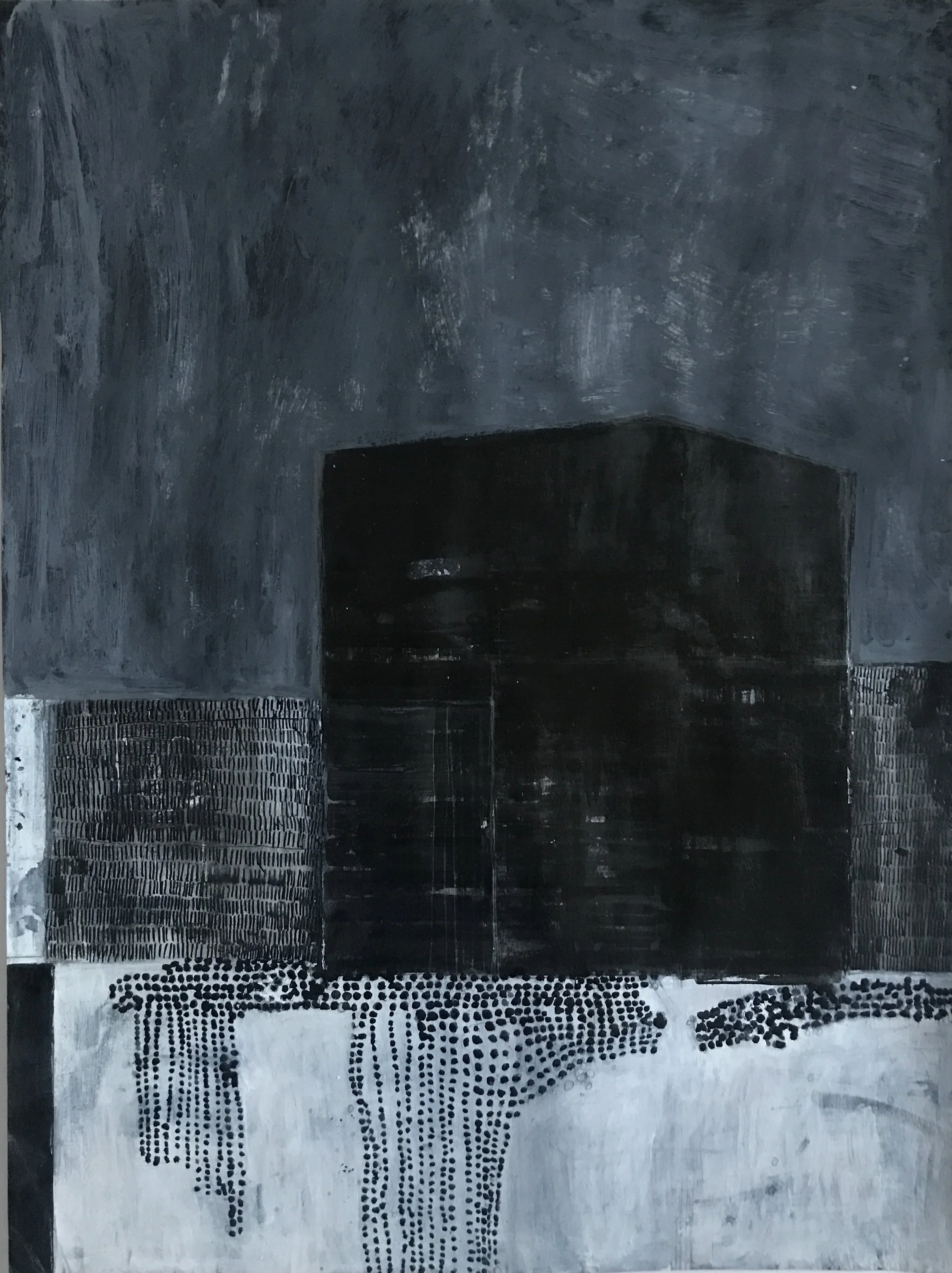 'Structure' , 30 x 40 cm, Ink and white paint on paper, 2022