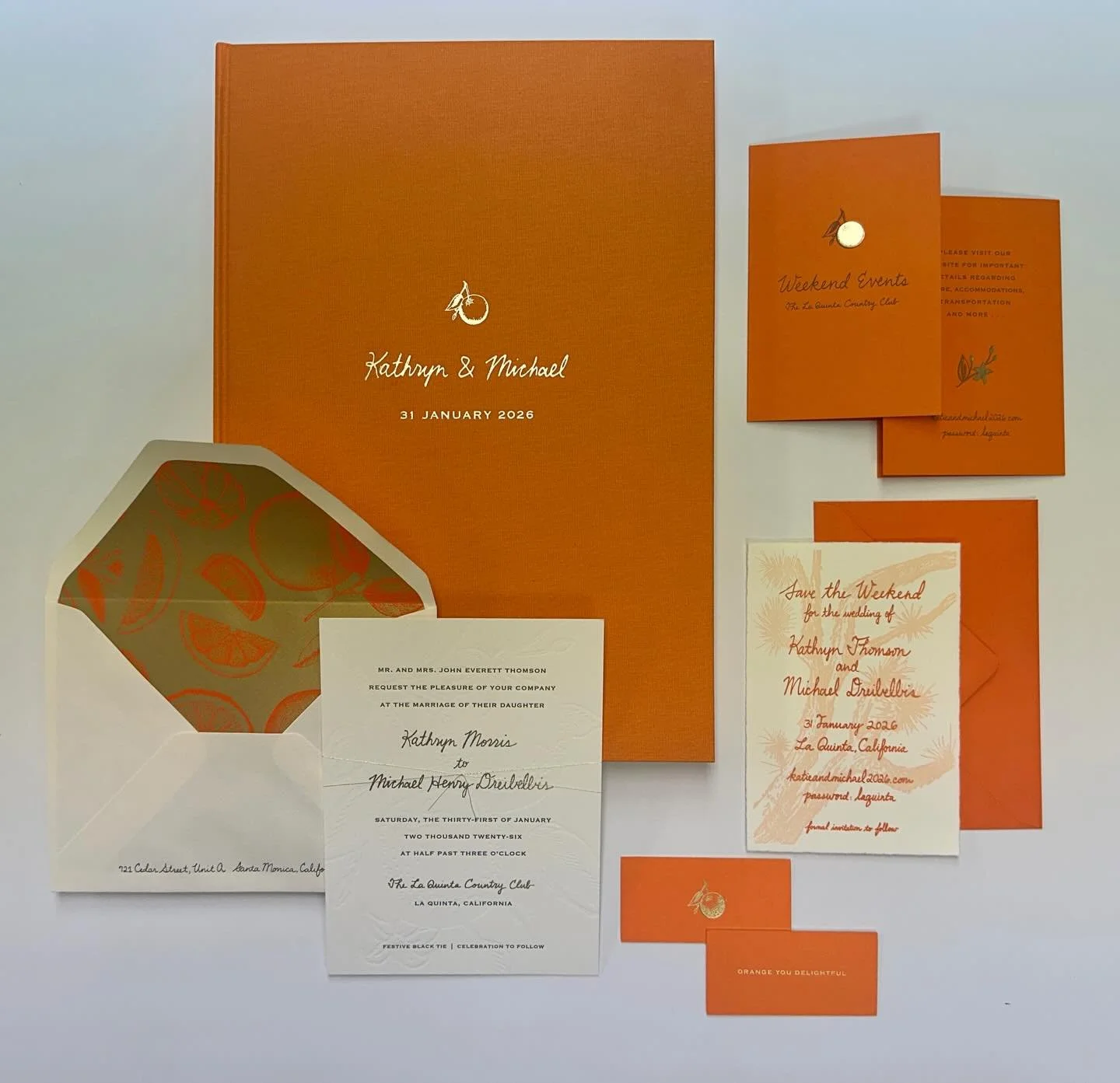 Orange You Delightful 🍊
Congratulations to @kathrynthoms &amp; Michael Dreibelbis on their marriage. Coolest cats ever. Style beyond. 🔥🧡

The Team: 
Planner:  @coj_events
Florist:  @luna_design_studios
Band:  @esbentertainment
Dress:  @lihihod | @