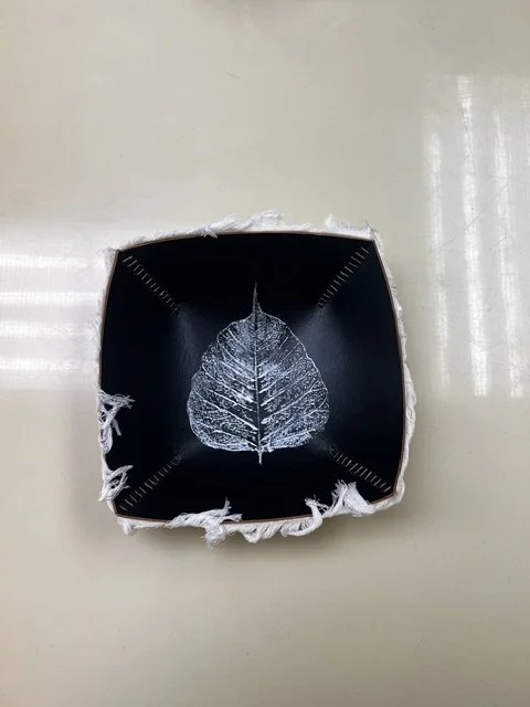 Frayed Leather Tray