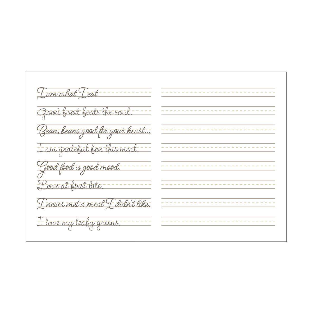Paper Placemat...Mini - Cursive
