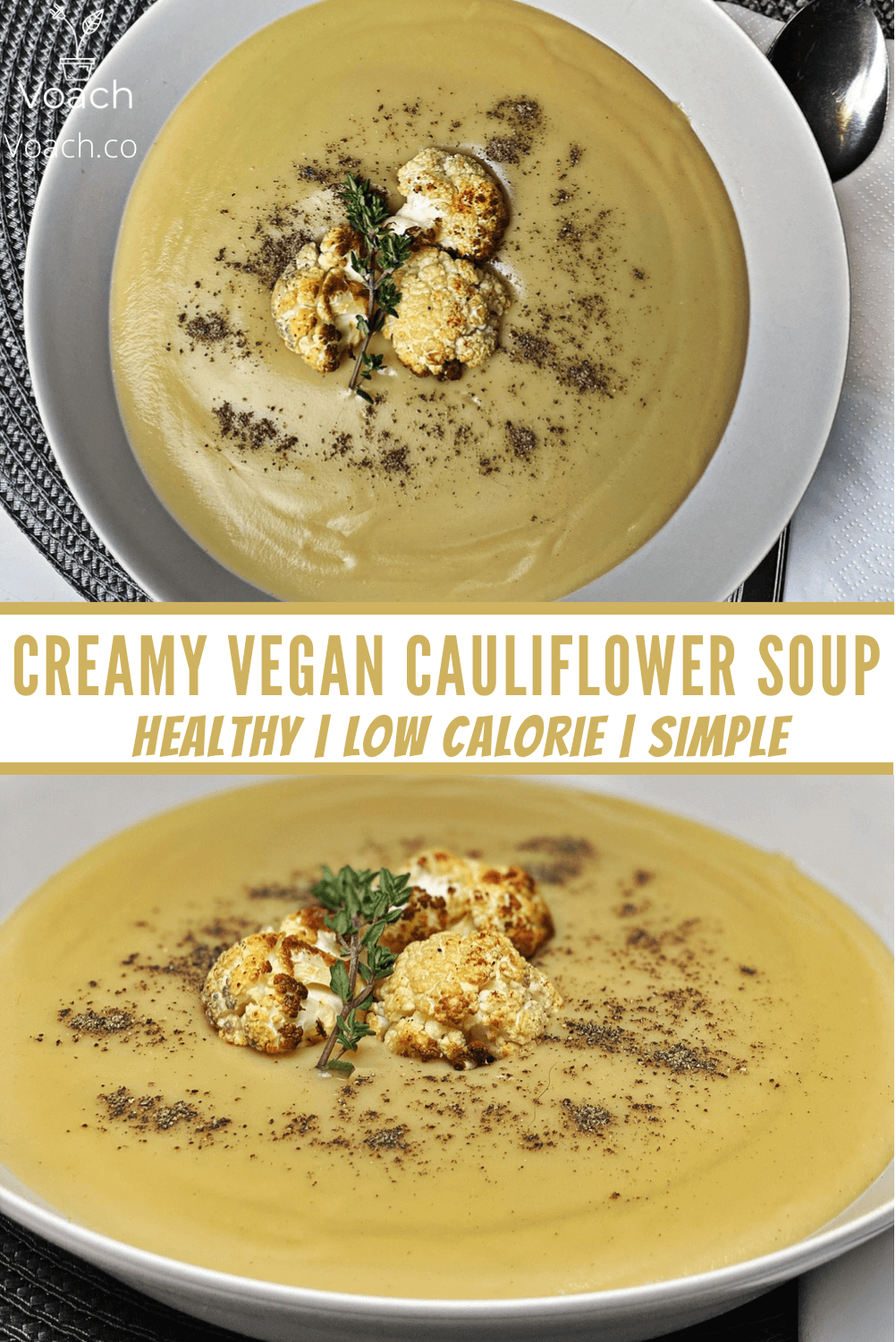 easy healthy vegan cauliflower soup