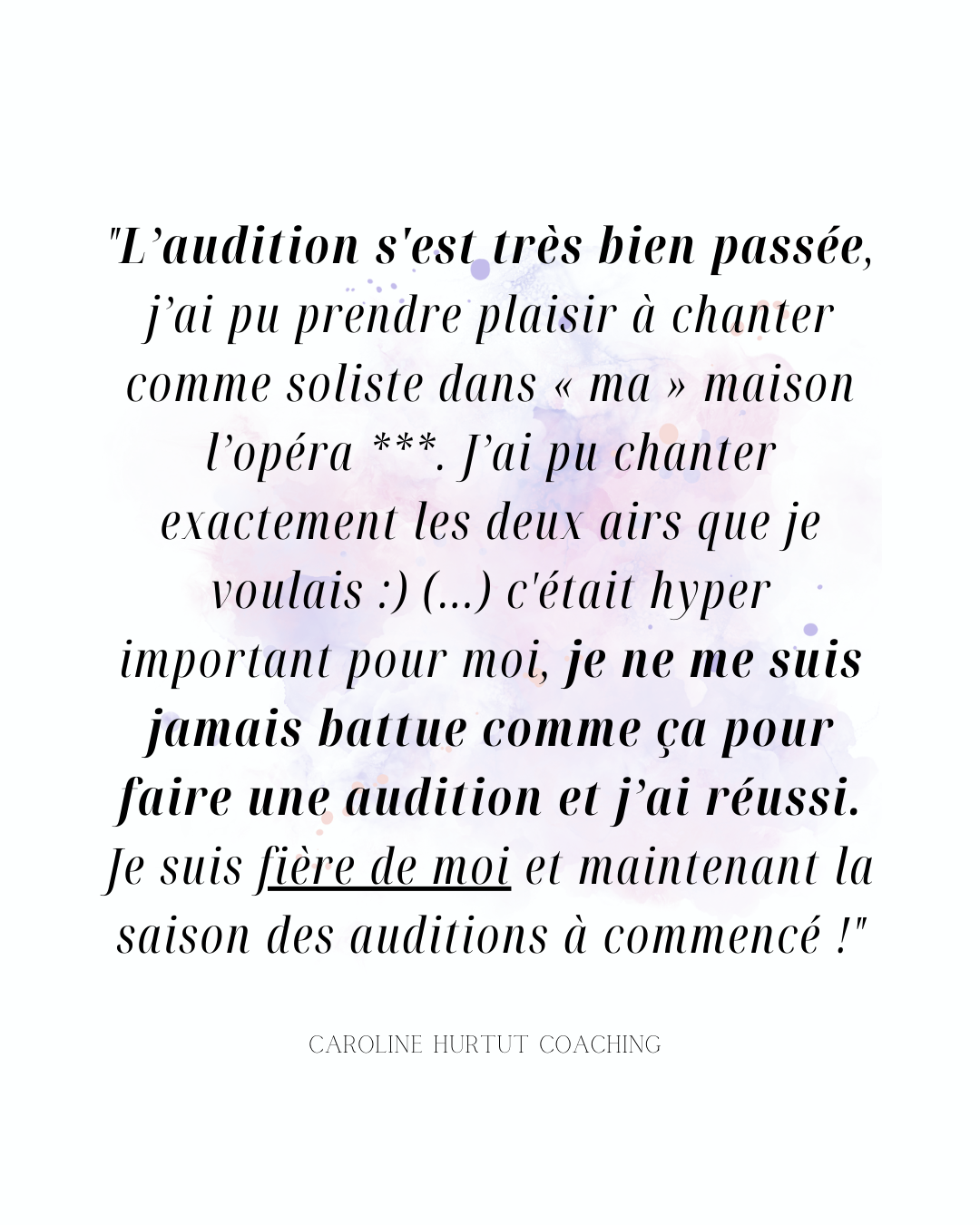 Artiste chanteuse coaching résultat