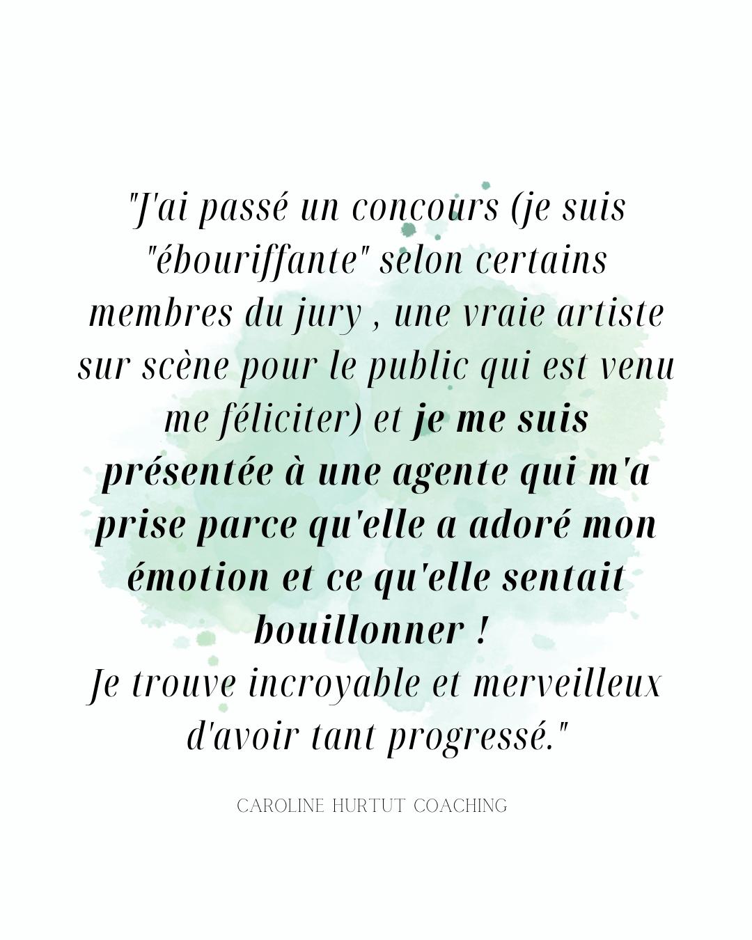 Artiste chanteuse coaching résultat