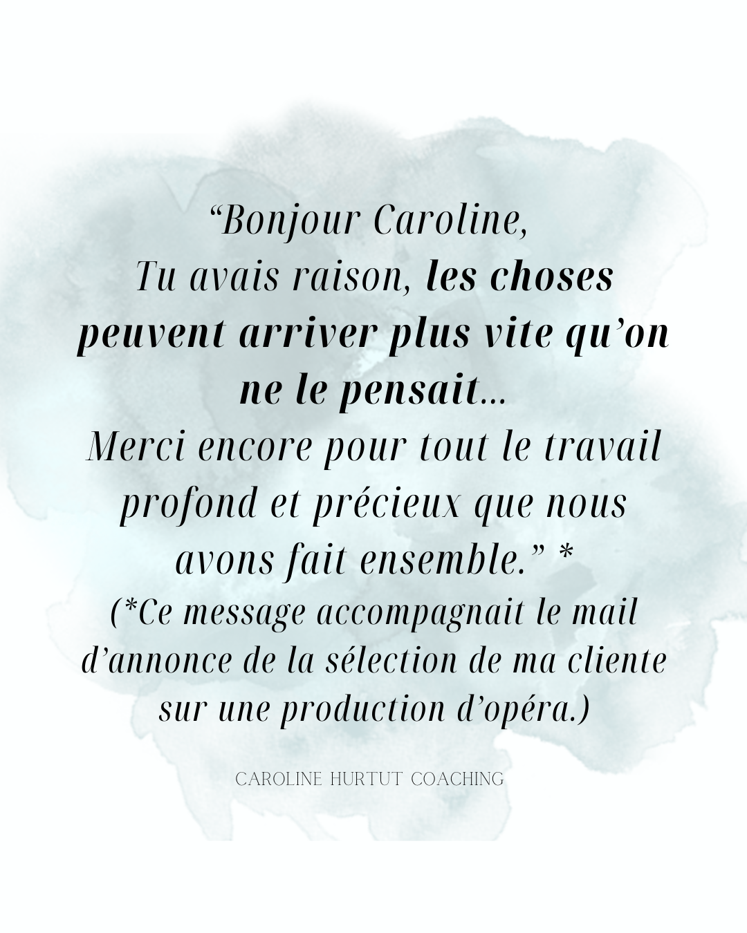 Artiste actrice coaching résultat