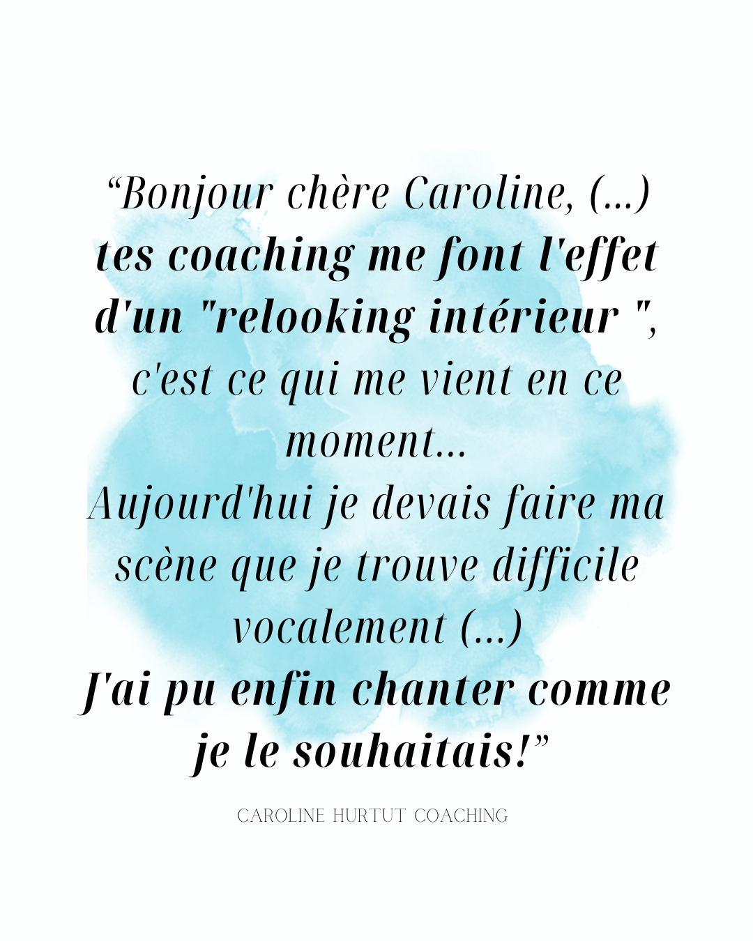 Artiste chanteuse coaching résultat