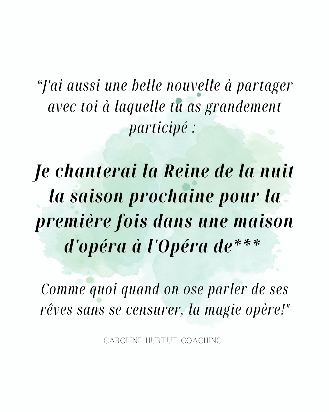 Artiste chanteuse coaching résultat