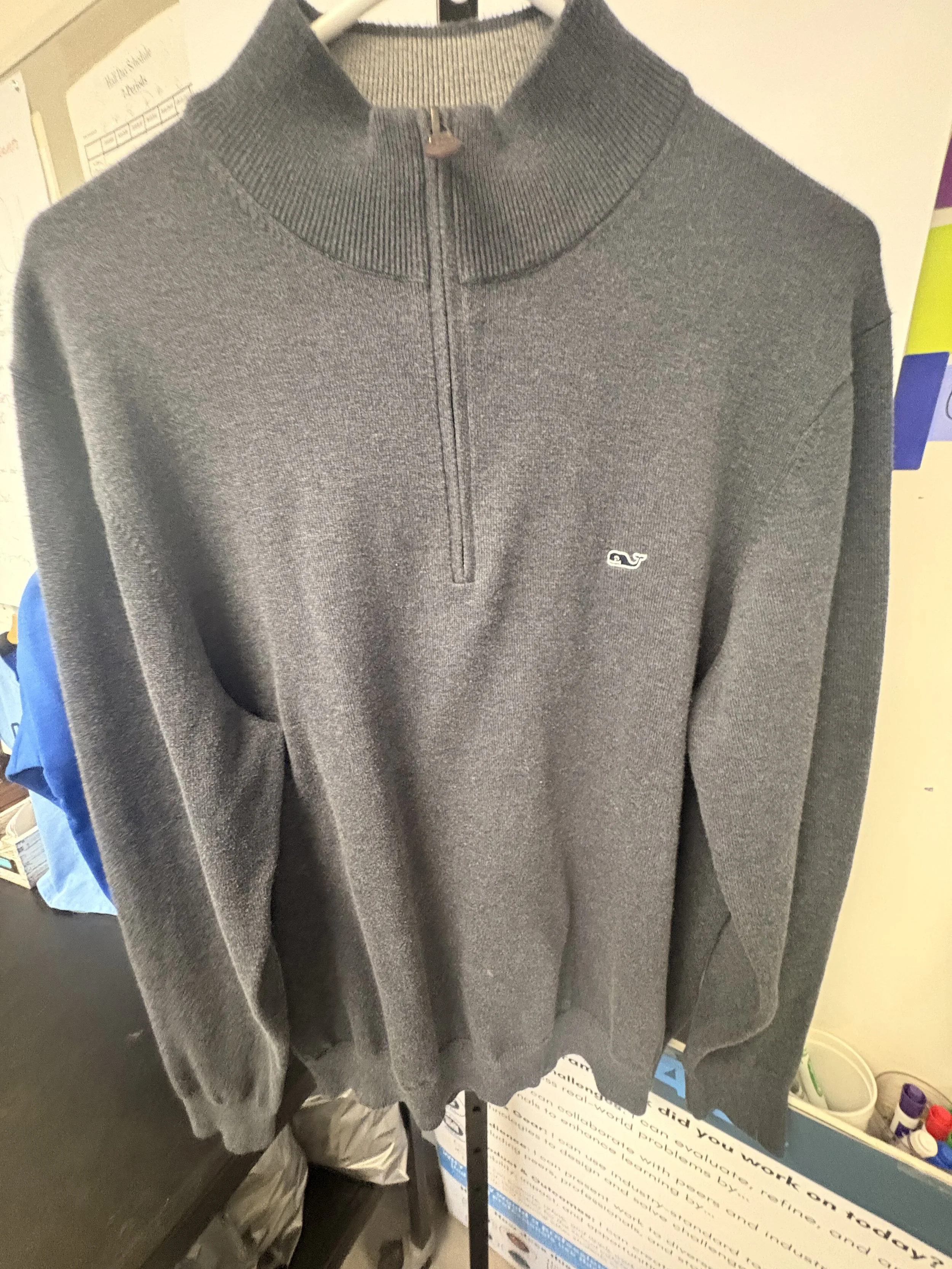 Men's Grey Quarter Zip Medium
