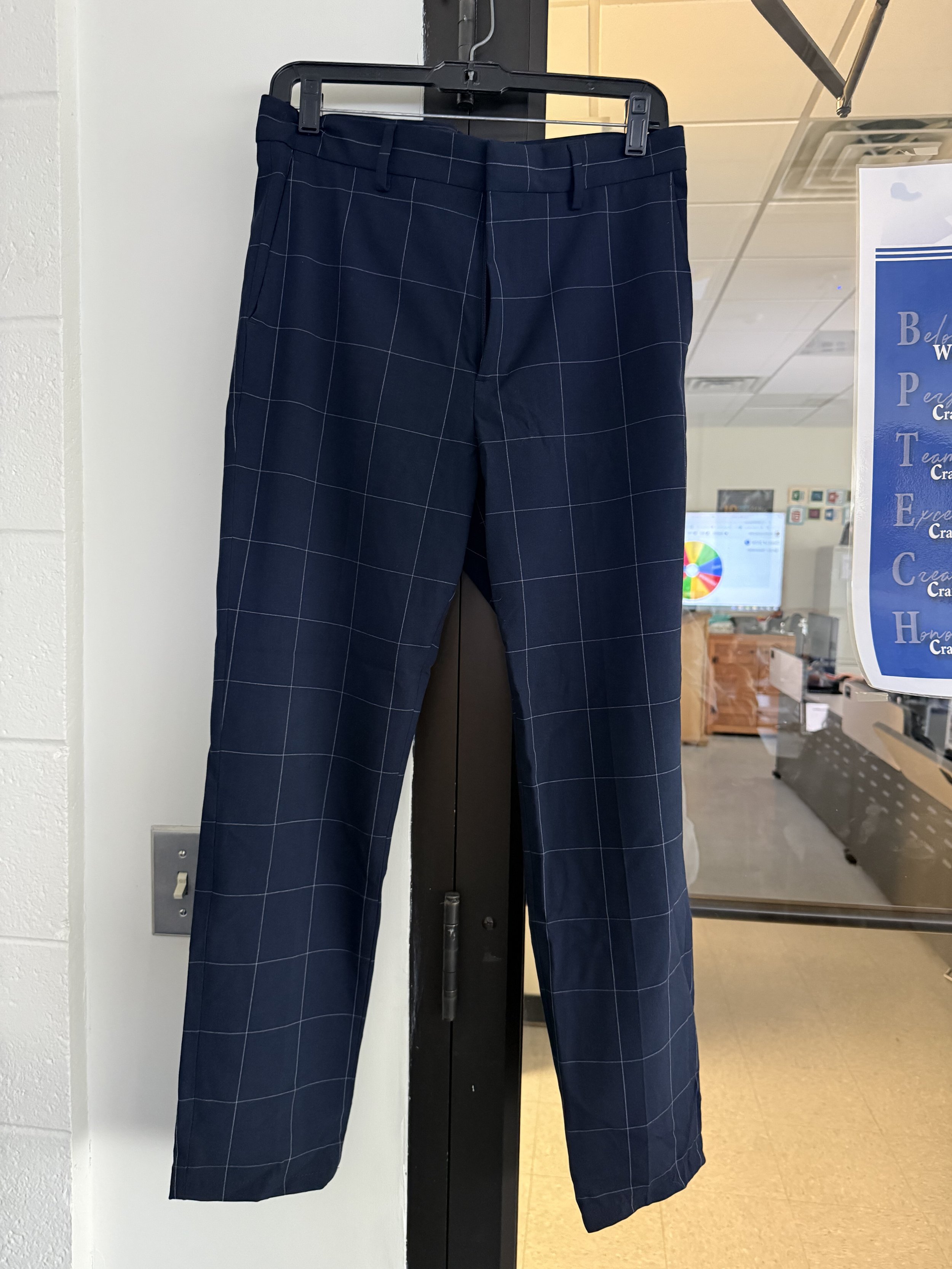 Men's Navy Blue Striped Dress Pants 32Wx30L