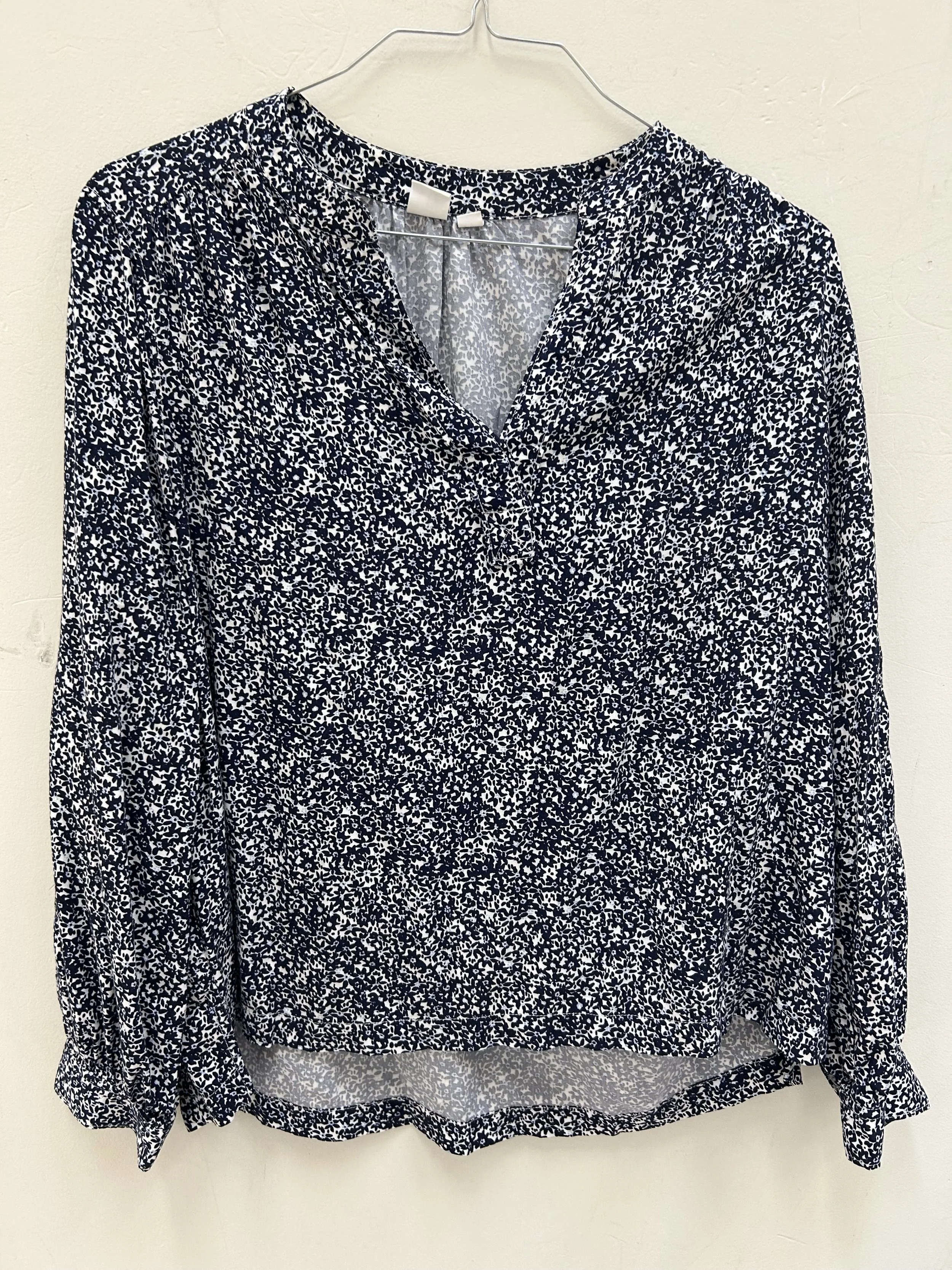 Women's Blue Floral Blouse Large