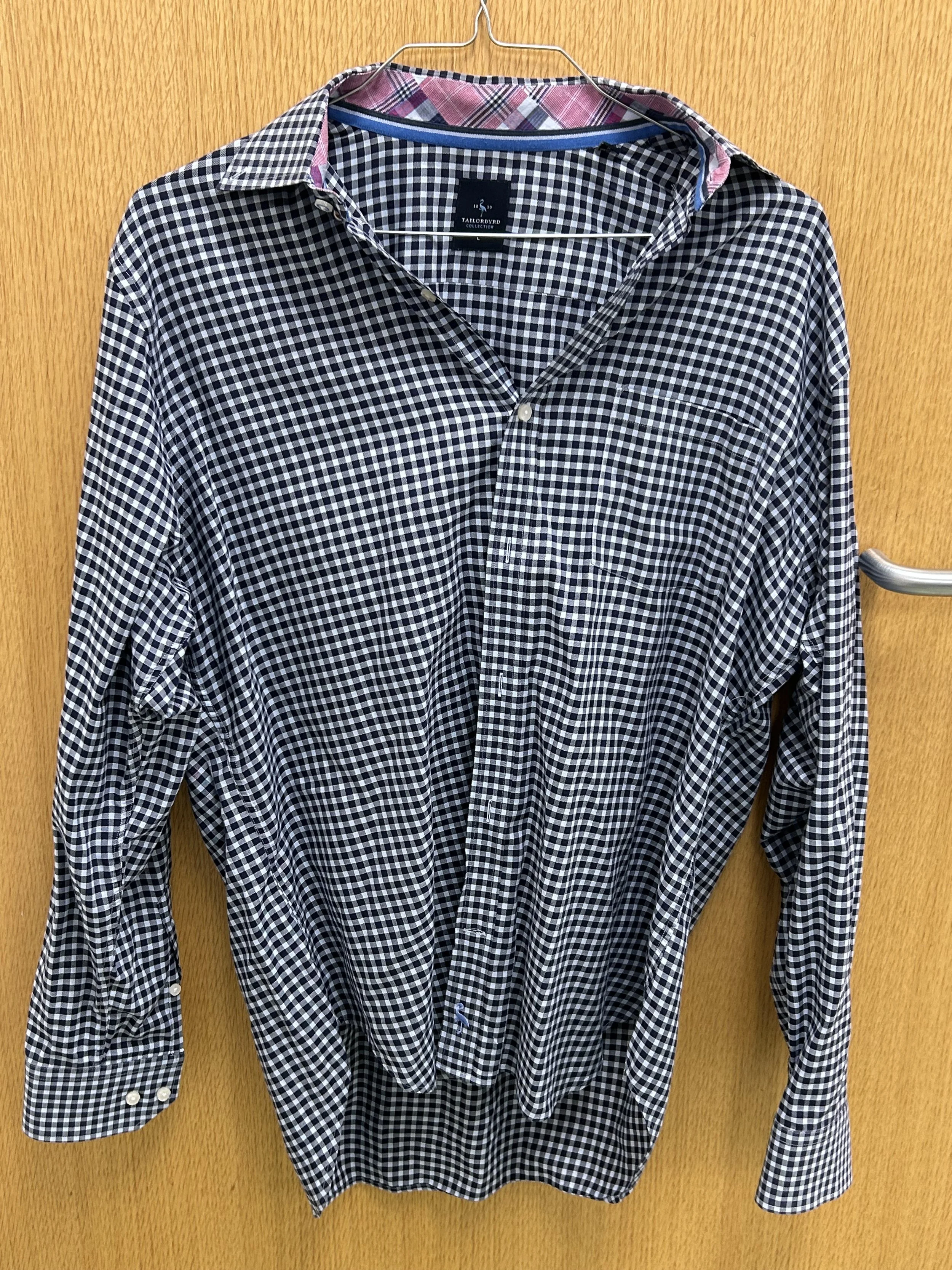 Men's Blue Gingham Dress Shirt