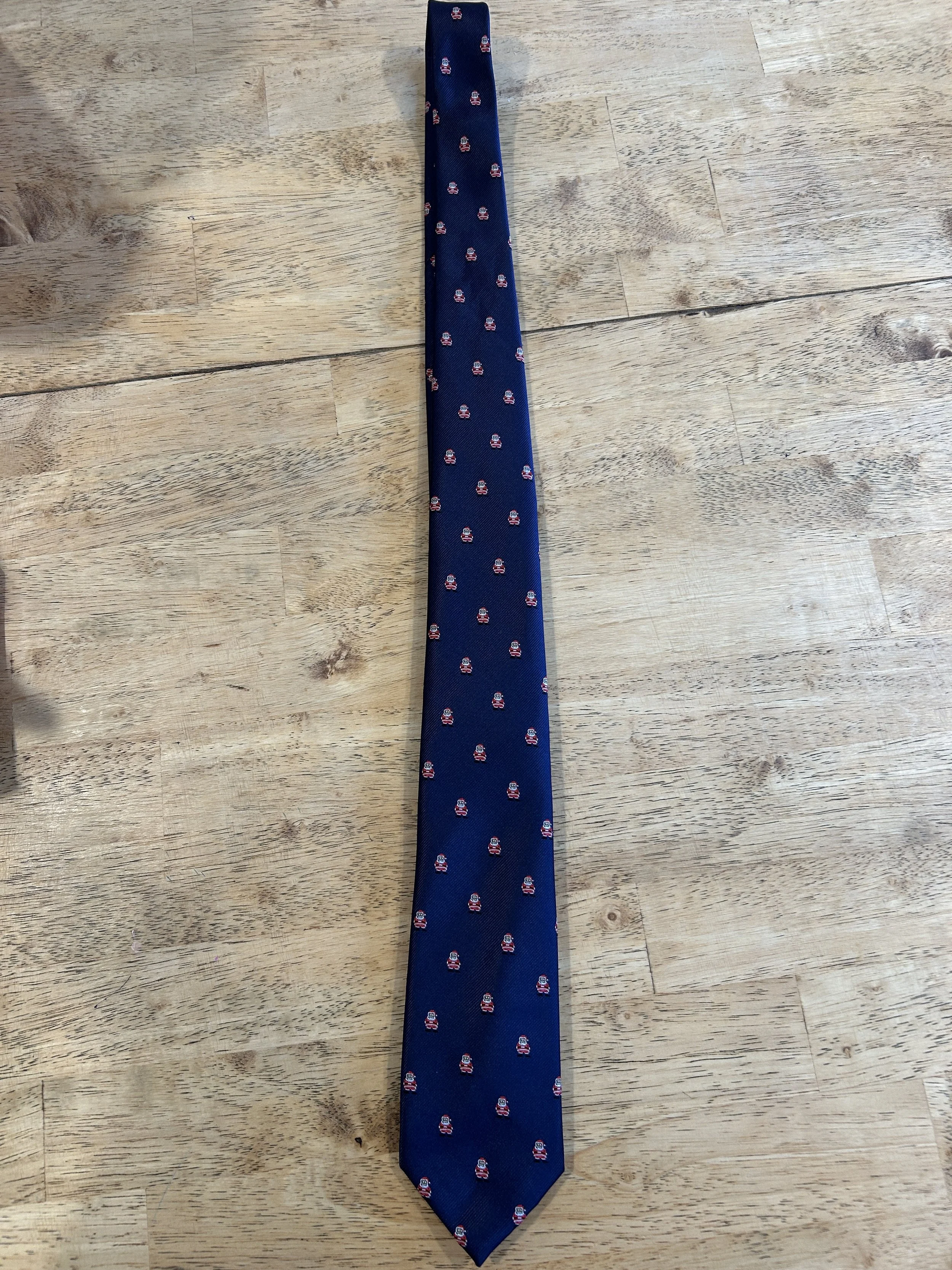 Men's Navy Santa Tie