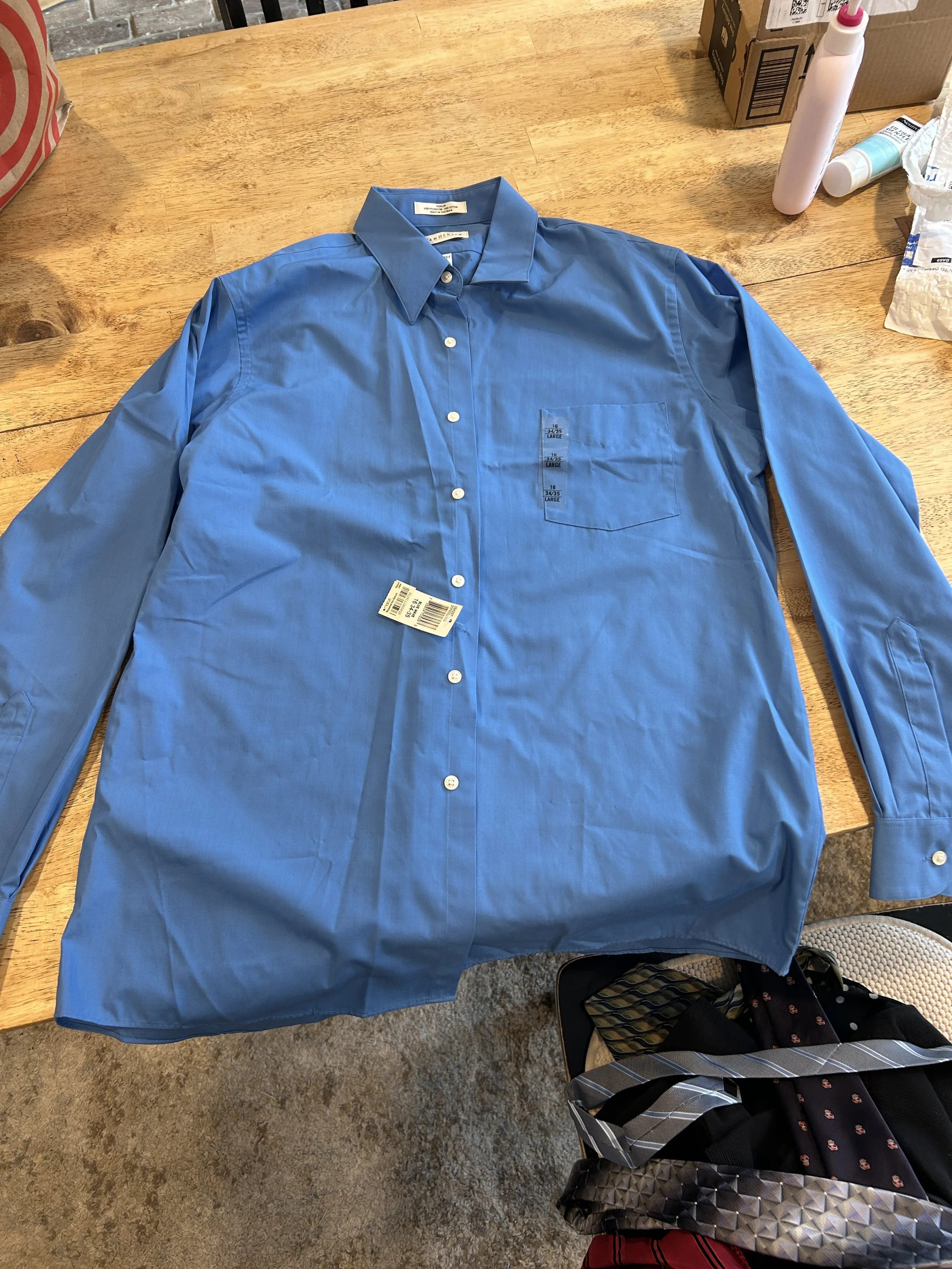Men's Blue Dress Shirt Large