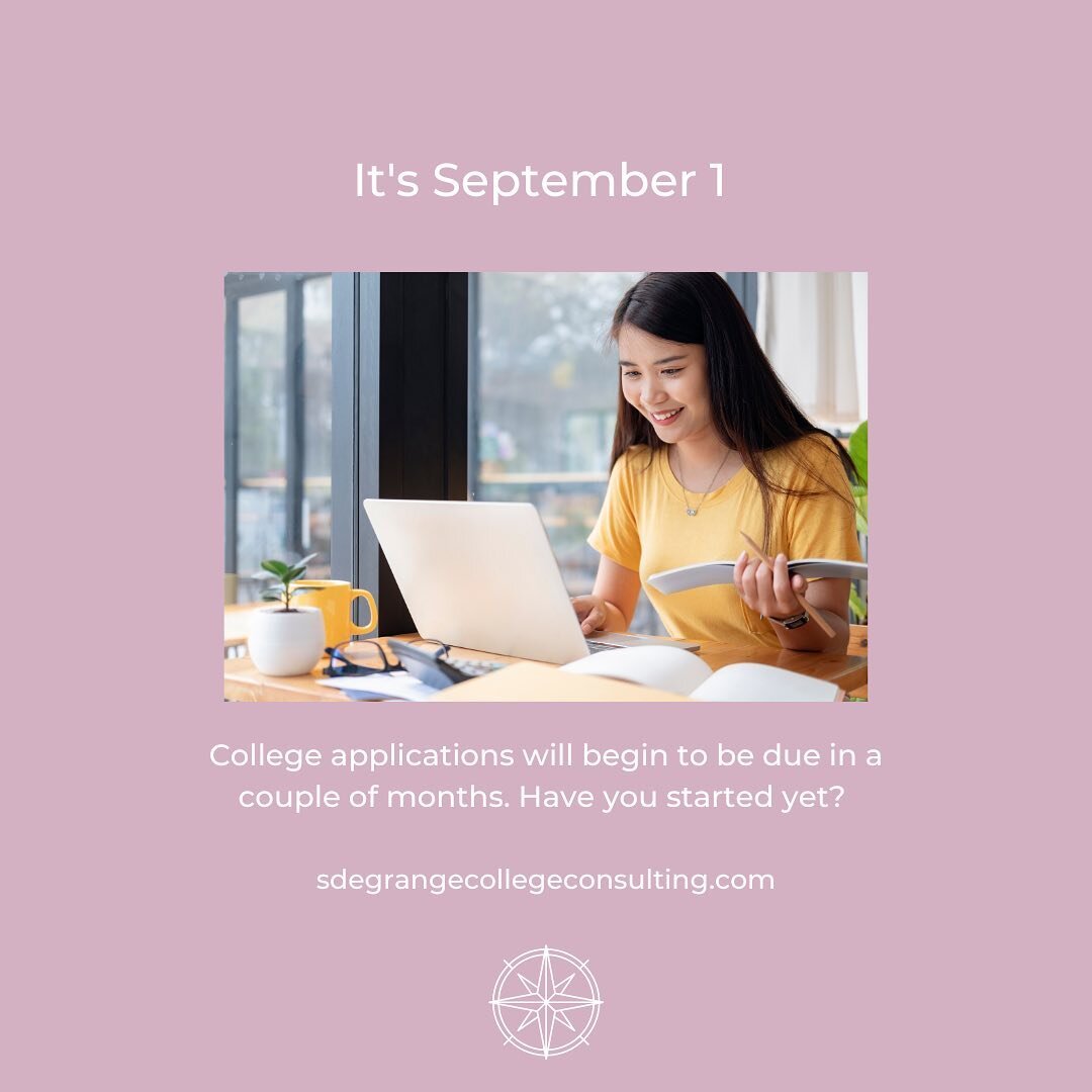 HS seniors, have you started working on your college applications? #september1 #collegeapplications #reminder #collegeadvising #collegecounseling